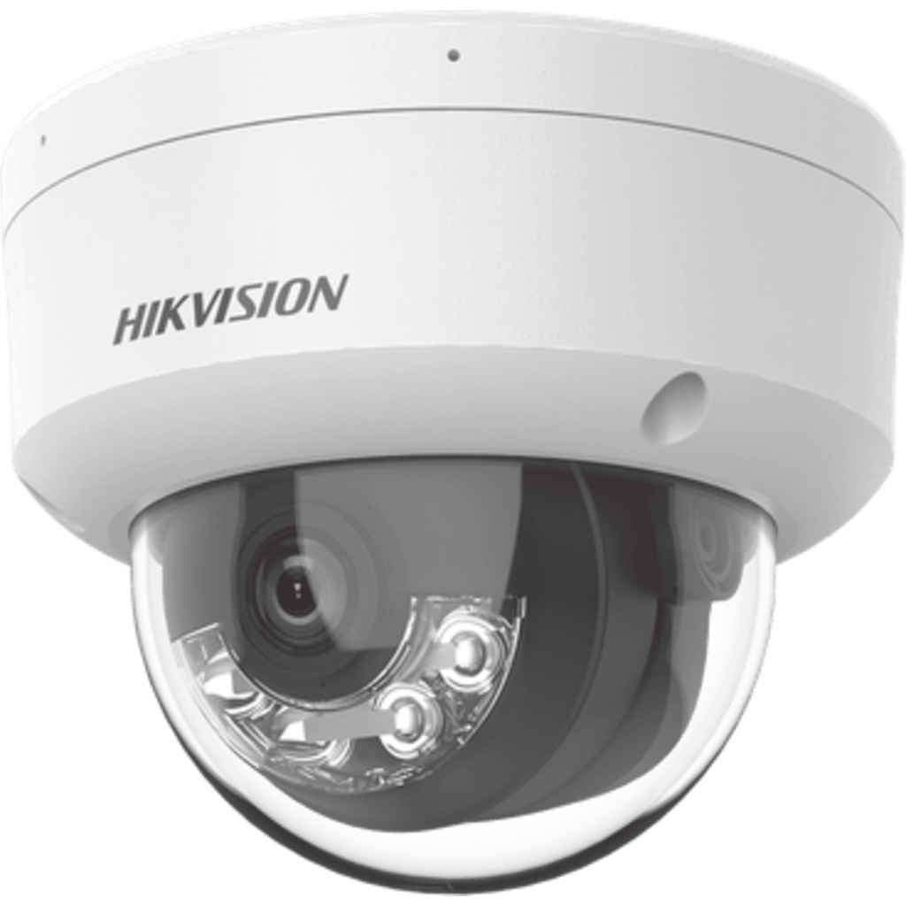 [Dual Light] Domo IP 2 Megapixel / Lente 2.8 mm / 30 mts IR + Luz Blanca / Micrófono Integrado / Antivandálico IK08 / ACUSENSE Lite / Exterior IP67 / H.265+/H.264+ / PoE / ONVIF (Profile S/T)