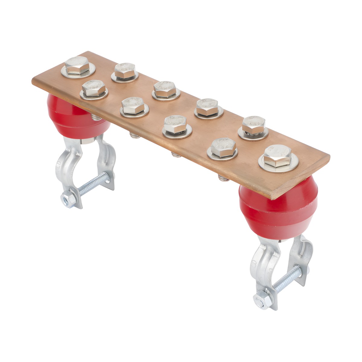 Barra Unión Torre 1000A / Cobre 100% / Compatible STZ30-45 / Aisladores Rojos / EIA-TIA-BICSI / TMGB-TGB