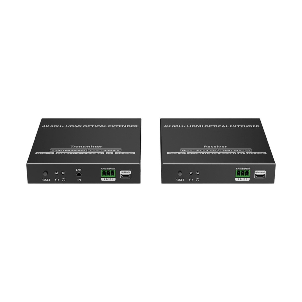 Kit extensor por fibra óptica | Hasta 40 kilómetros|  4K@60Hz | con IR | RS232