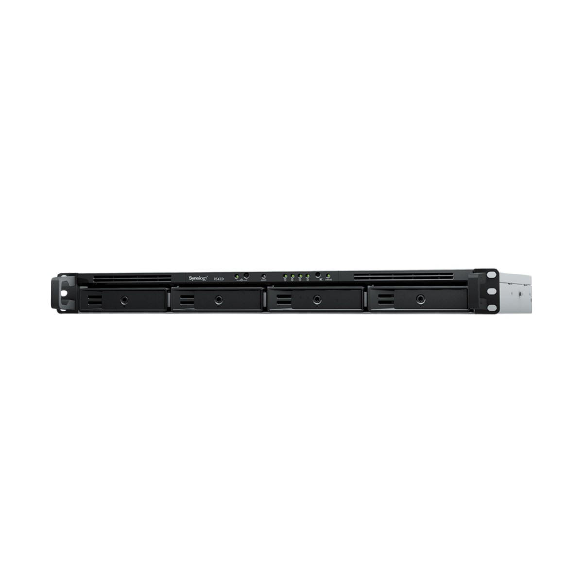 NAS RackStation RS422+ | 4 Bahías | 1U | AMD Ryzen R1600 | 2 GB DDR4 ECC | 570 MB/s Lectura | 530 MB/s Escritura | Puertos Dual 1GbE | Actualización 10GbE | Compatibilidad RAID | Synology DSM.