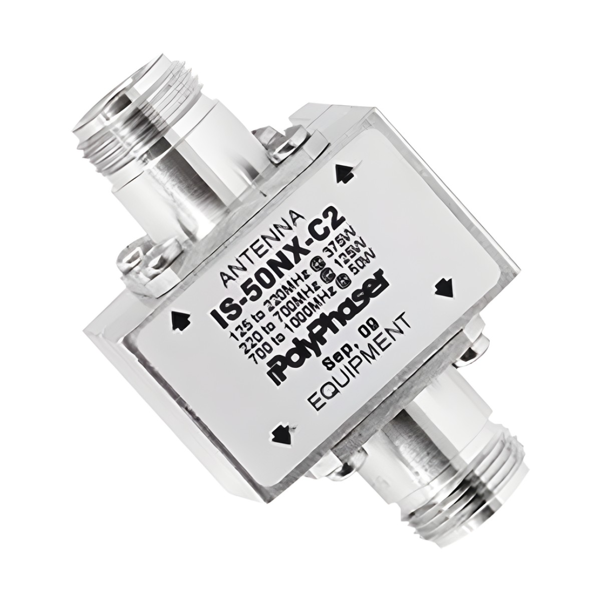 Protector Coaxial RF / 125-1000 MHz / 50 &Omega; / Conectores N Hembra / Ceja Lateral / 50 kA