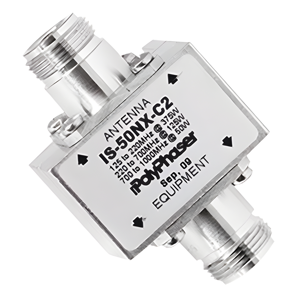 Protector Coaxial RF / 125-1000 MHz / 50 &Omega; / Conectores N Hembra / Ceja Lateral / 50 kA