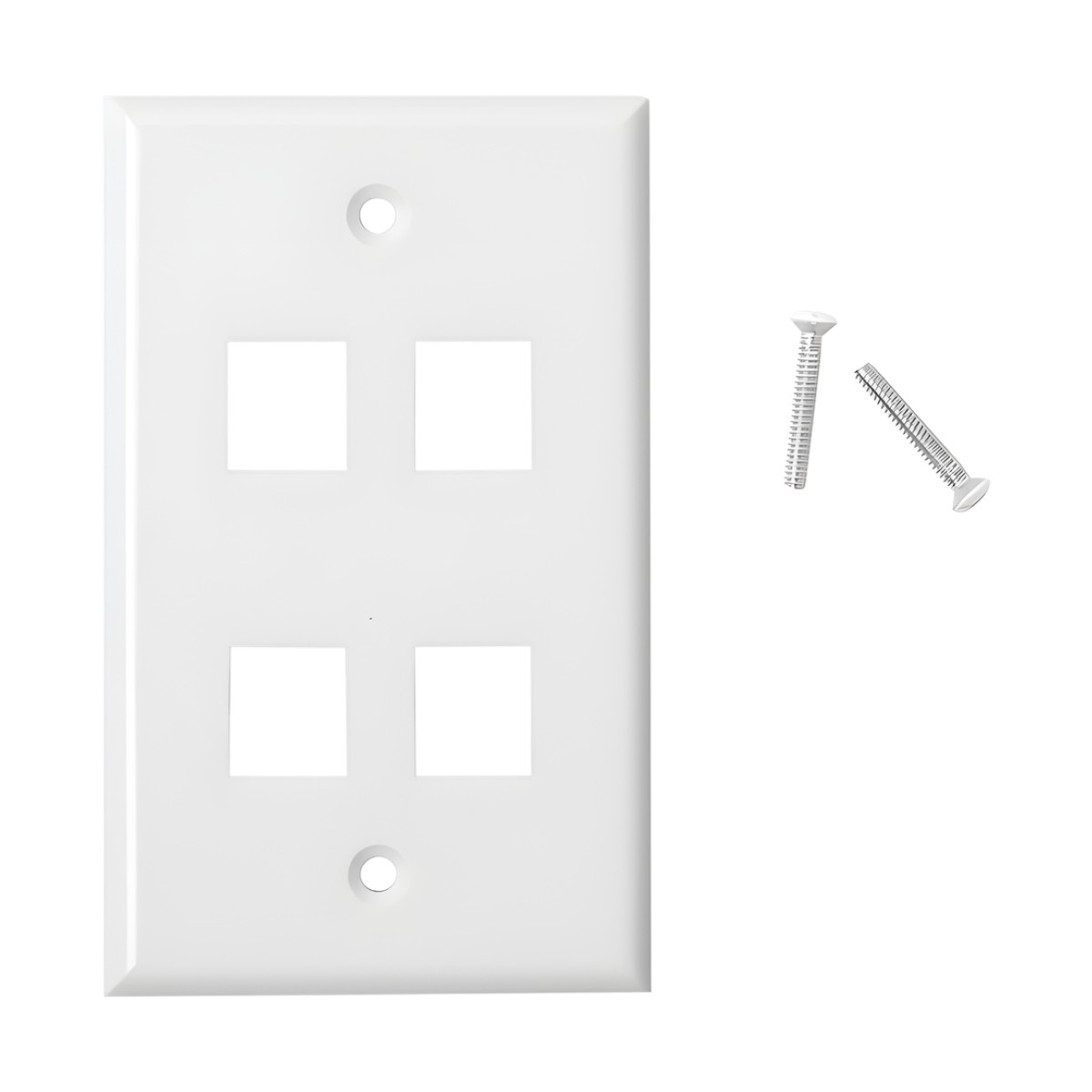 Placa de Pared de 4 Puertos, Keystone, Color Blanco