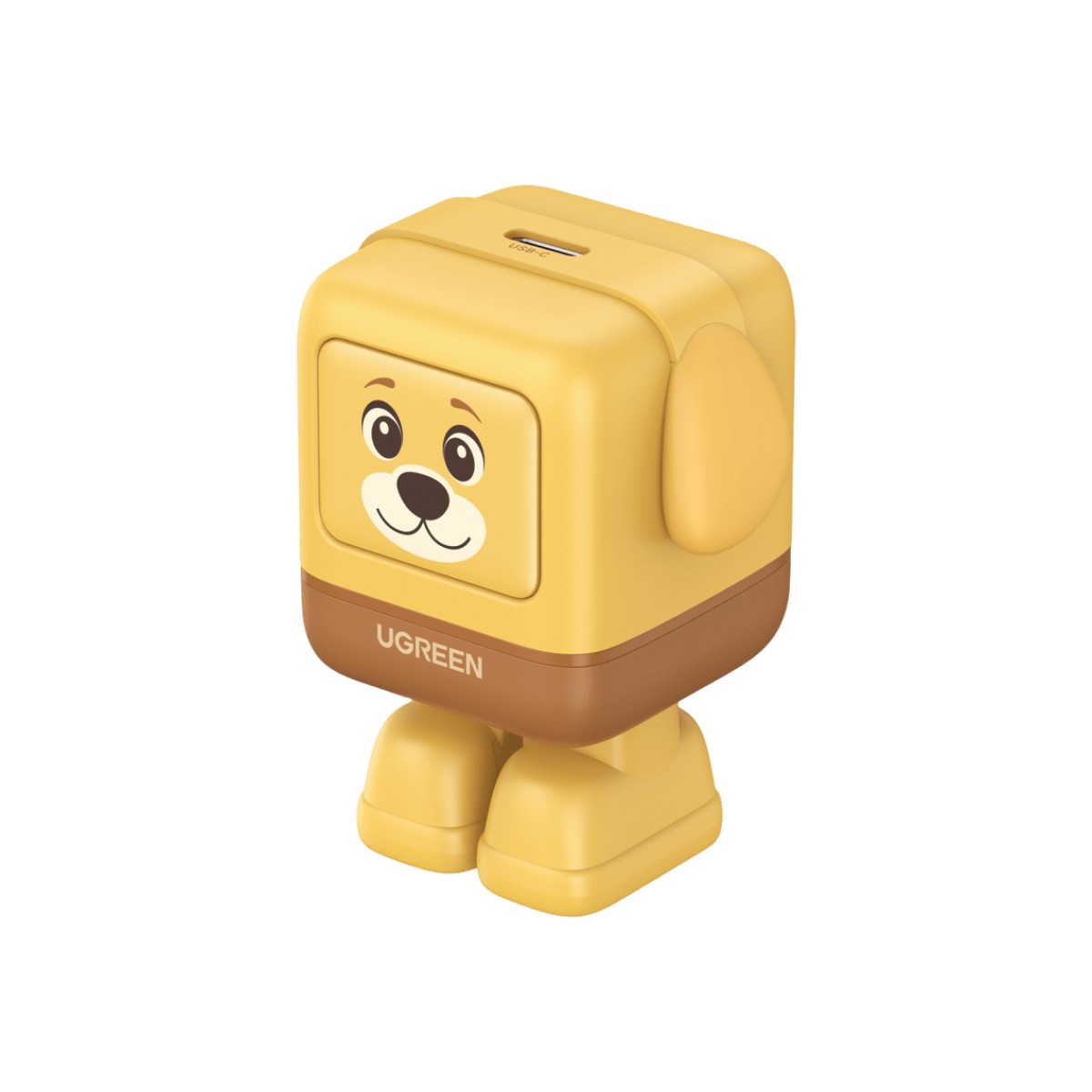 Cargador UNO Animal Puppy 30W GaN / Diseño Canino / USB-C / Compacto 34x34.9x44.4 mm (1.34x1.37x1.75 in) / Multi-Voltaje 5V-20V / Protección Avanzada