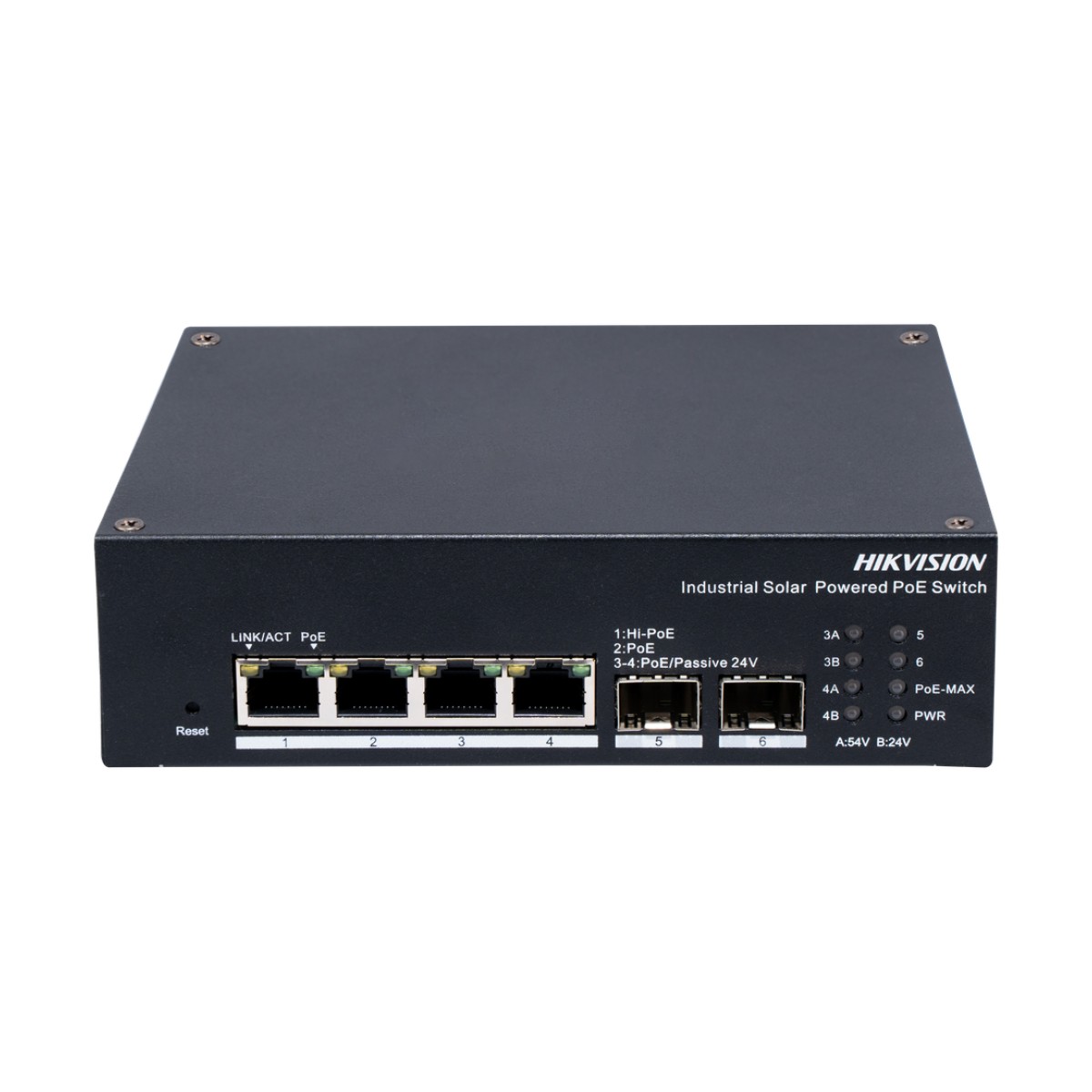 Switch Industrial con UPS / Administrable Gigabit / 3 Puertos Gigabit PoE+ (30 W) + 1 Puertos Gigabit PoE++ (90 W) / 2 Puertos SFP / 120 W Total / 48 a 57 VCD / Ideal para Proyectos / 300 Metros de Distancia