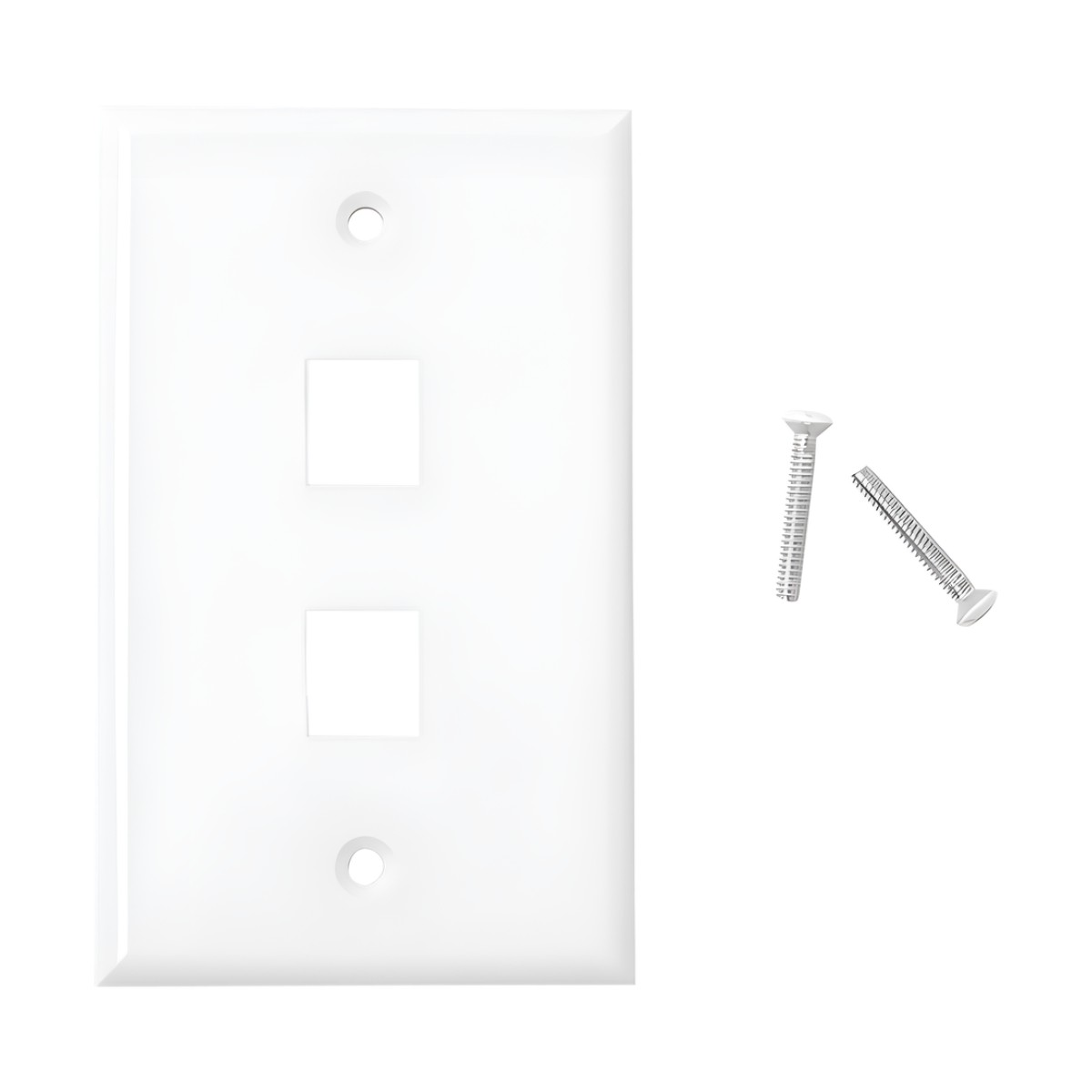 Placa de Pared de 2 Puertos, Keystone, Color Blanco