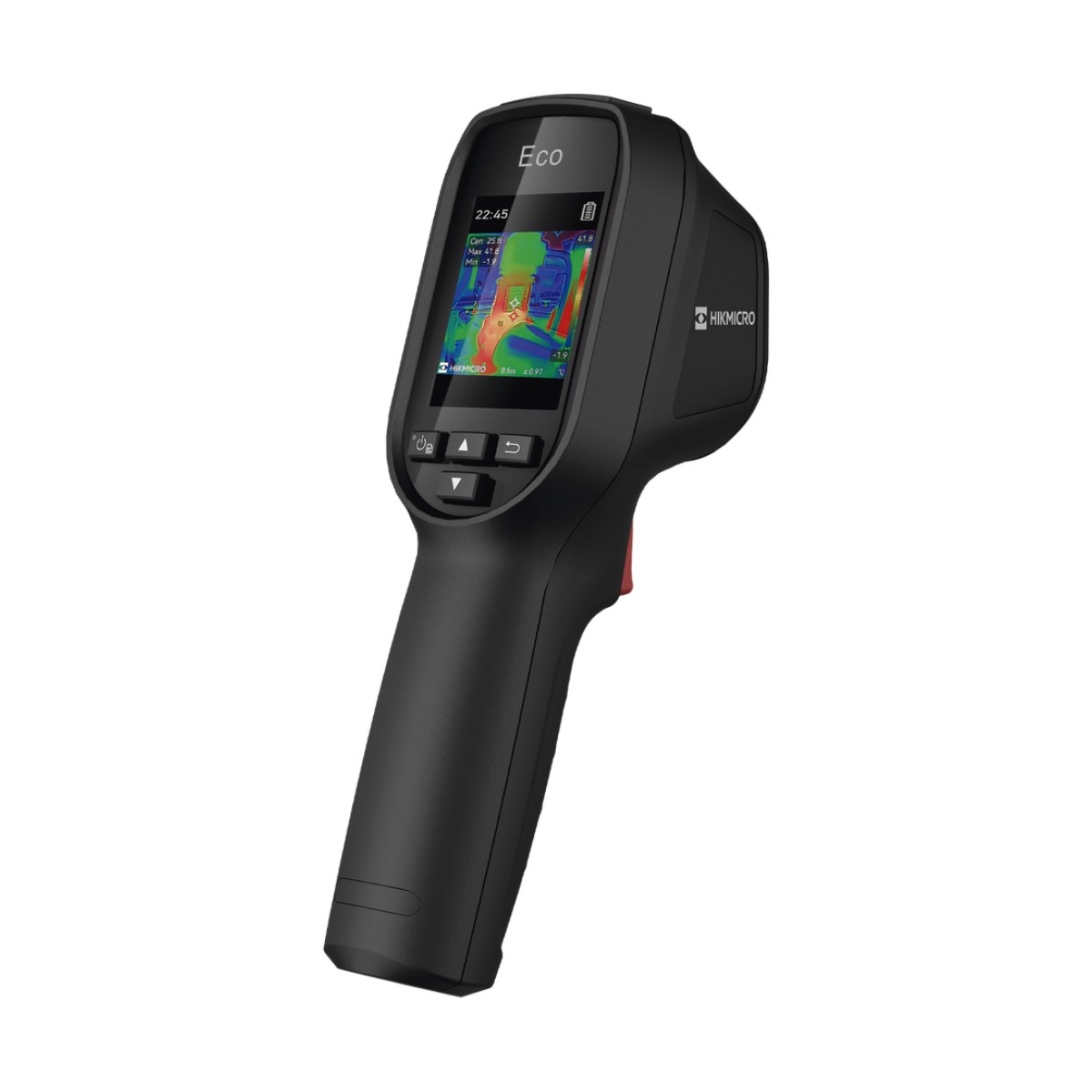 ECO - Cámara Termográfica Portátil / Rango de temperatura de -20 °C a 550 °C / Alta precisión ±2℃/±2% / Resolución super IR 240 x 240 / Pantalla LCD 2.4" / puntero láser / IP54 / Memor