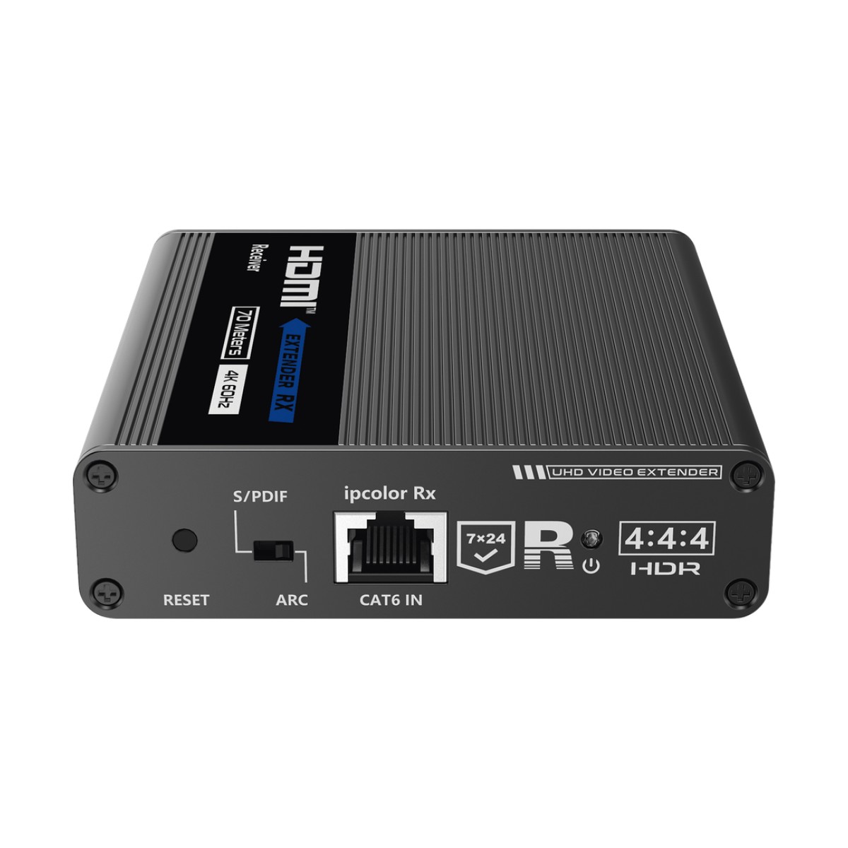 Receptor Compatible para Kits TT- 676 / 4K@60Hz con IR / Distancia de 70 Metros / Conexión en Cascada de hasta 10 Receptores con TT676.