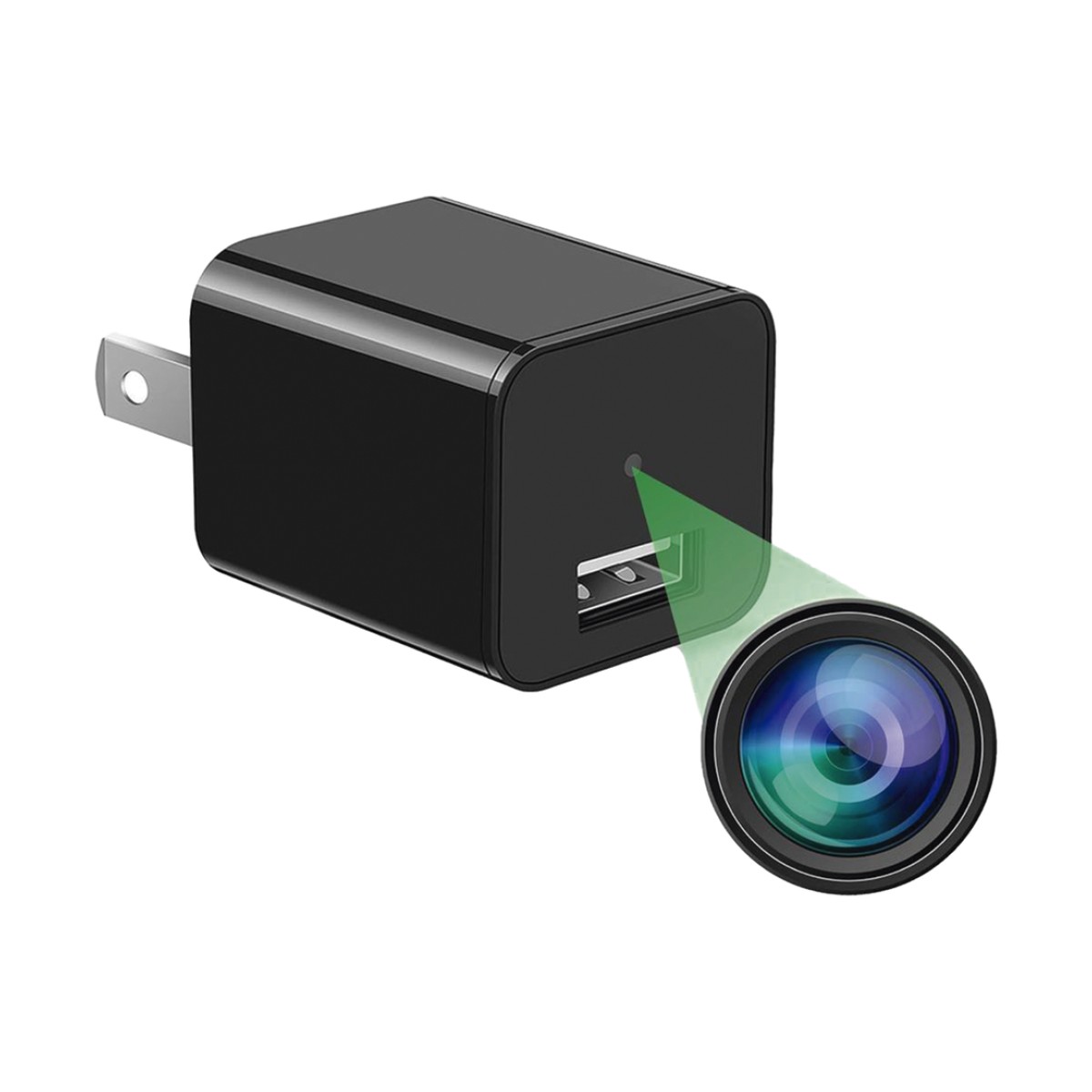 Cámara Oculta en Cargador de Pared (Spyce Camera) / Memoria de 8GB / Resolución 2 Megapixel (1080P) / Grabación Continua o por Movimiento