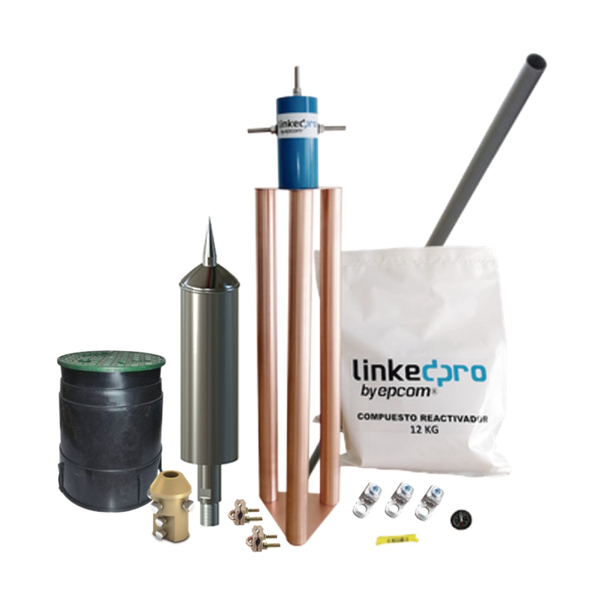 Kit Pararrayo PDC Flash Captor, Avance de Cebado:15 µs. Diámetro de Protección Máx: 70 m. Incluye Electrodo y Accesorios p/Torre.