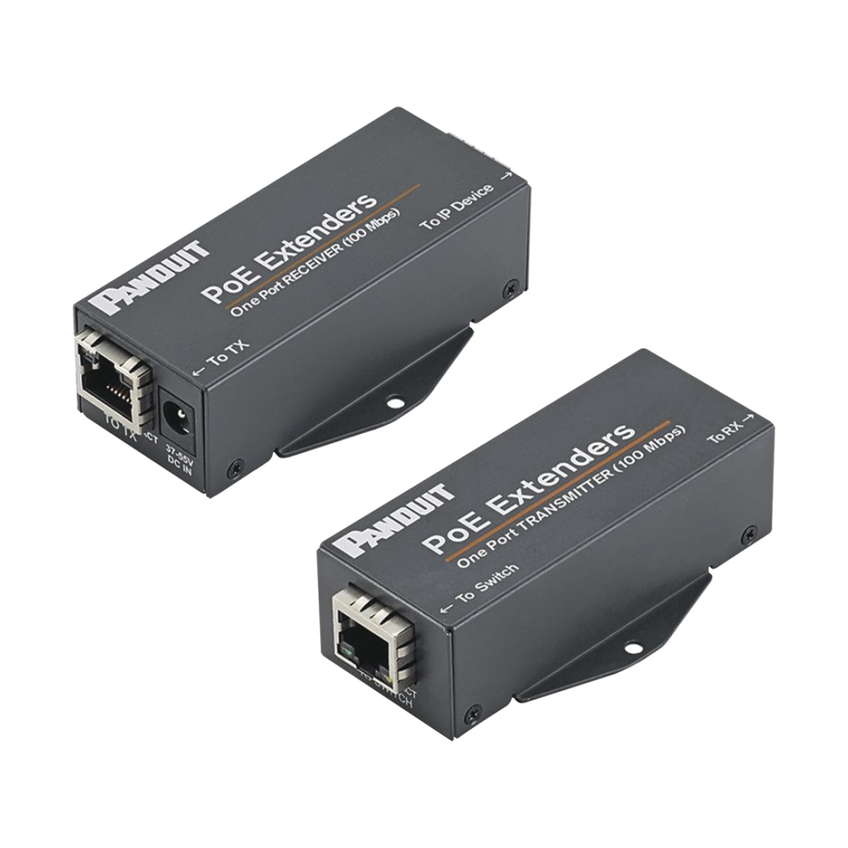 Kit de Extensor PoE/PoE+, Hasta 610 Metros (2000 ft) con Cable Cat5e o Cat6, 10/100Mbps, Incluye Transmisor, Receptor y Fuente de Alimentación