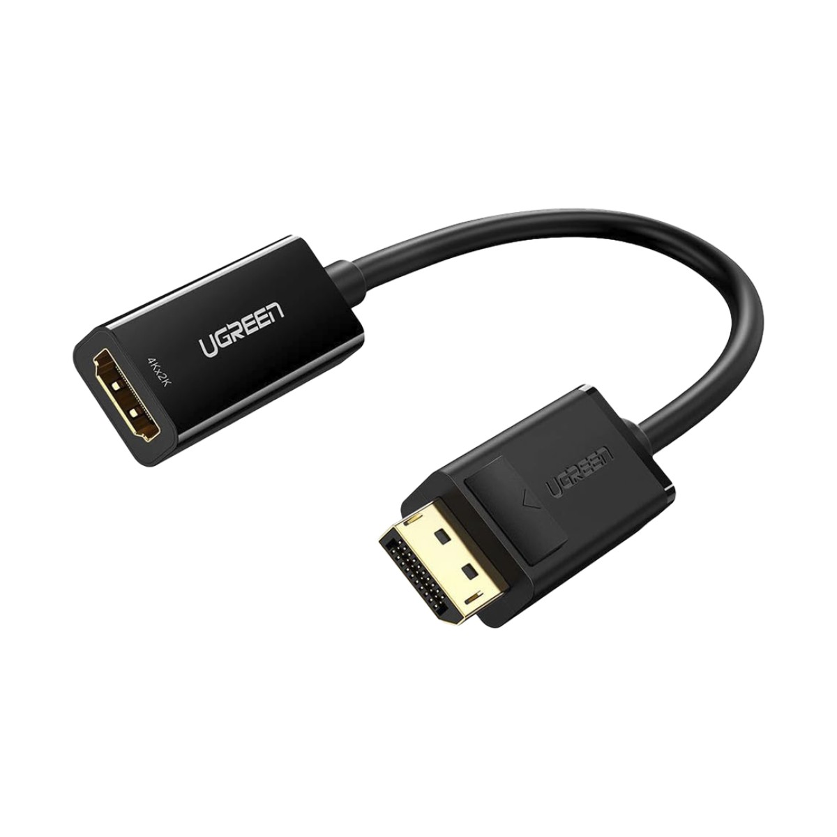 Convertidor DisplayPort a HDMI 4K| 3D | HDR | Blindaje Interno | Botón Liberador | Carcasa de ABS | Plug & Play | CE, FCC, RoHS | Cable de 25 cm (9.84 Pulgadas).