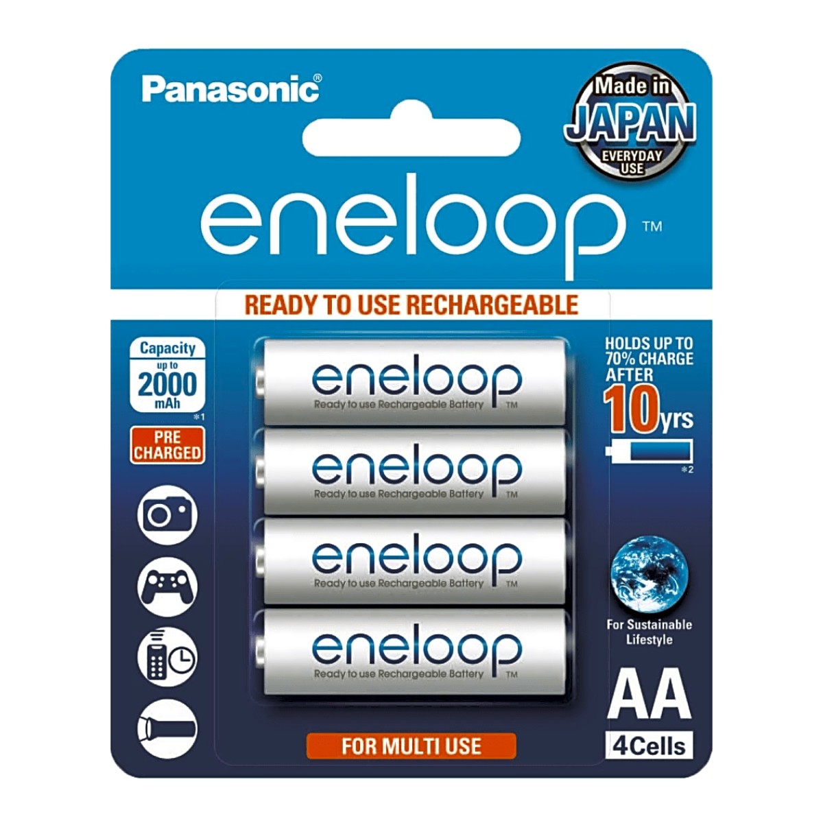 Batería Recargable AA 1.2V ENELOOP / Ni-HM / Paquete de 4 Baterías