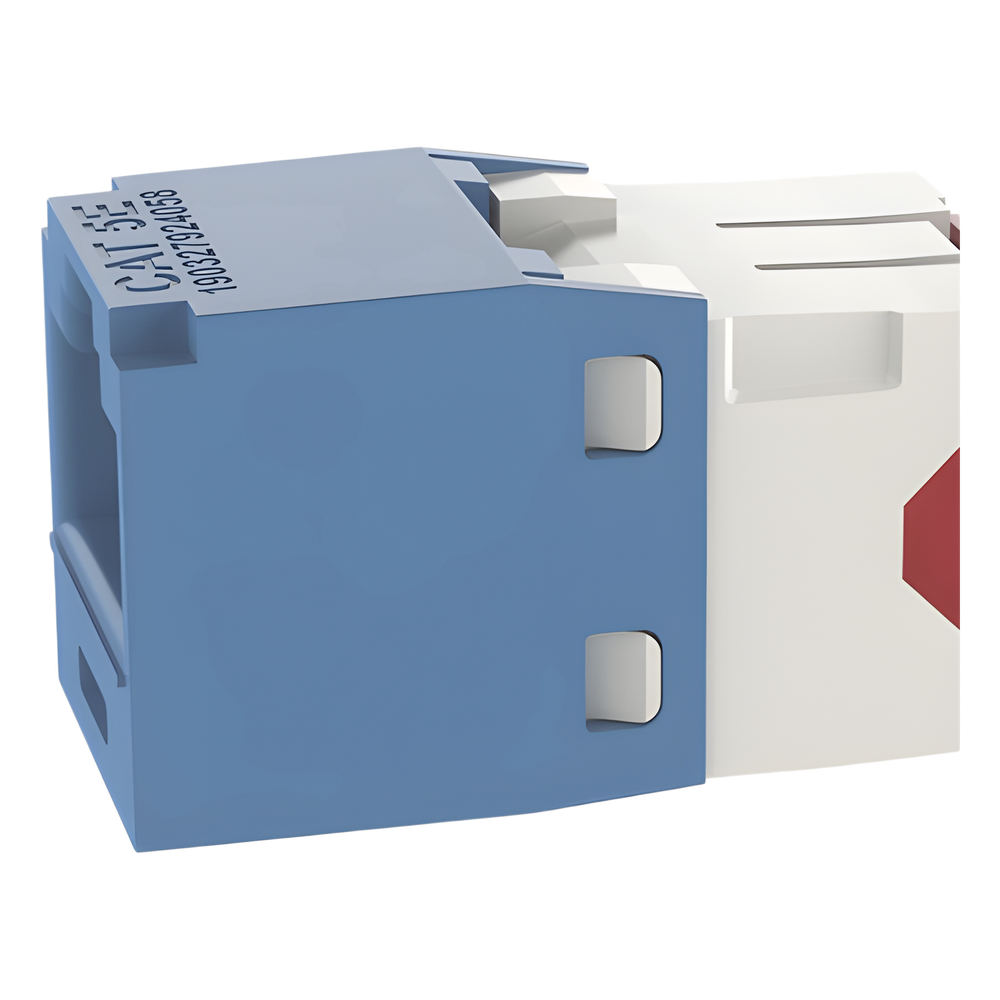 Conector Jack RJ45 Estilo TG, Mini-Com, Categoría 5e, de 8 Posiciones y 8 Cables, Color Azul