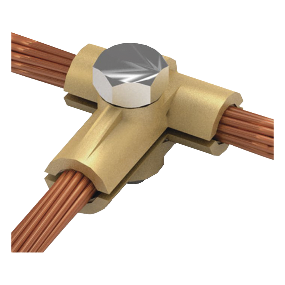 Conector tipo T de latón para diametro 50-70 mm2 cable (1/0-2/0 AWG)