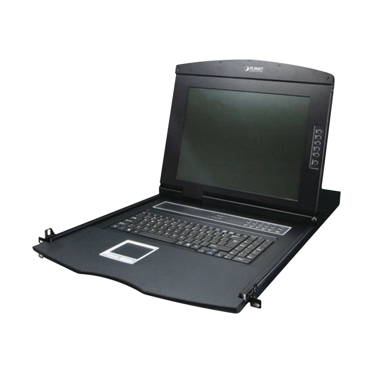 Switch KVM con Monitor de 17"con Teclado y Trackpad para Rack de 1U de Cuatro Postes, 8 Puertos VGA Para Acceder y Controlar Hasta 8 Computadoras Desde una Sola Consola