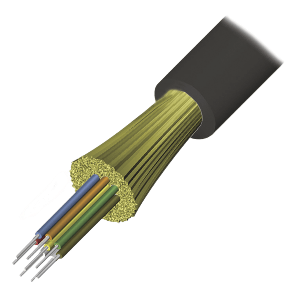 Cable de Fibra Óptica de 12 Hilos, Interior/Exterior, Tight Buffer, No Conductiva (Dieléctrica), Plenum, Monomodo OS2, 1 Metro (3.28 Pies)