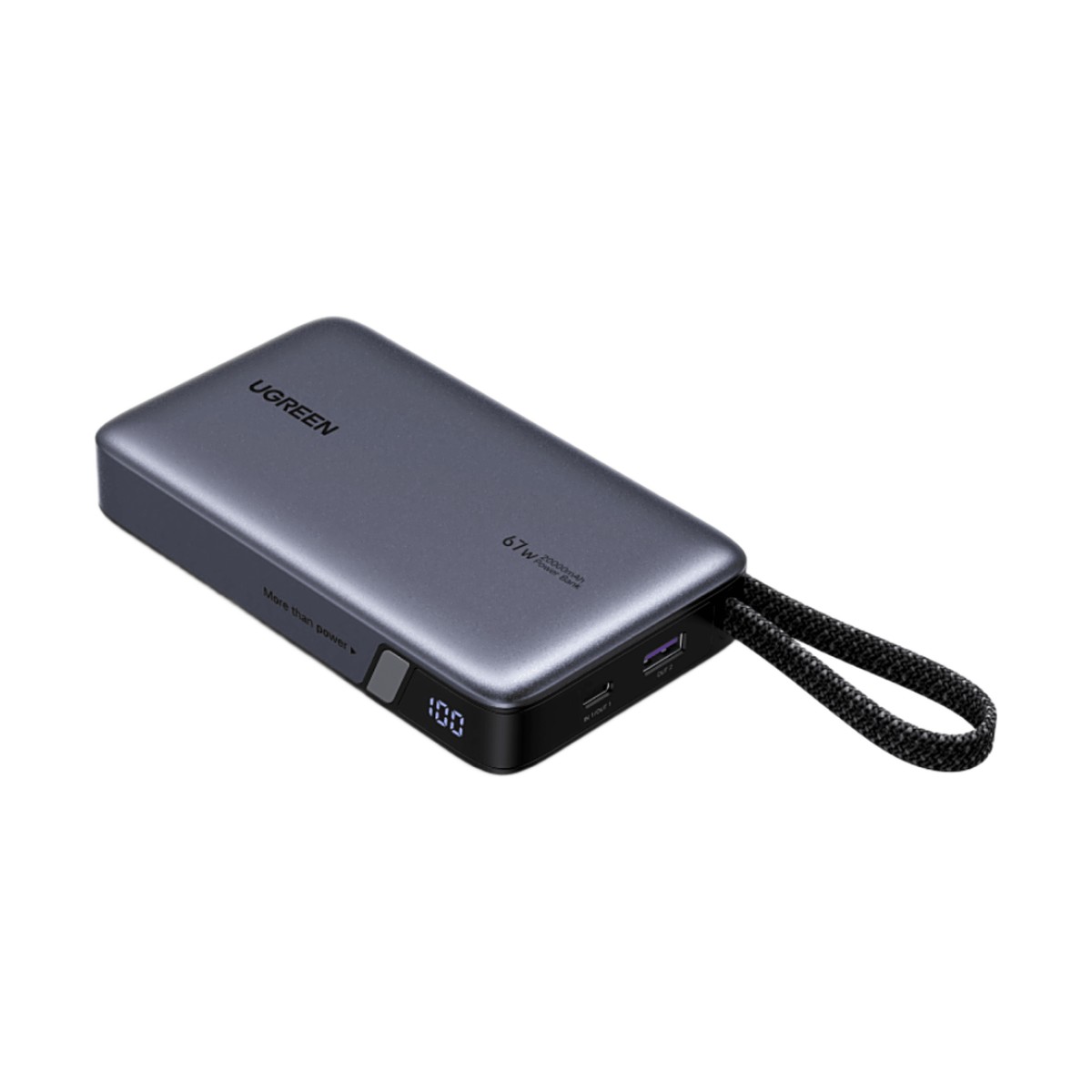 Power Bank 20000mAh / 67W USB-C con Cable Integrado / 1C1A / PD3.0 PPS QC4.0 / Batería 72Wh Li-ion 21700 / Carga Rápida 65W / PC+ABS V-0