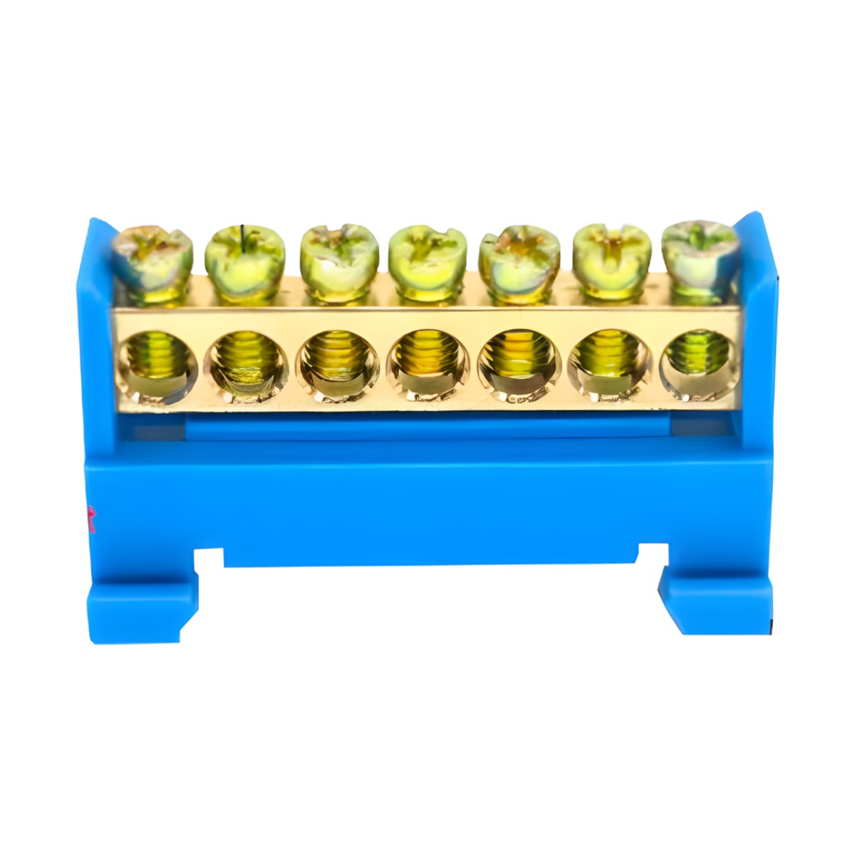Terminal de Cableado Tipo Riel / 7 Orificios / Tornillos M5 / PP Retardante a la Flama / Cable 6 mm² / 50 A / 750 V CA