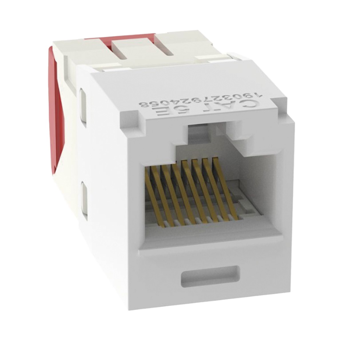 Conector Jack RJ45 Estilo TG, Mini-Com, Categoría 5e, de 8 Posiciones y 8 Cables, Color Blanco