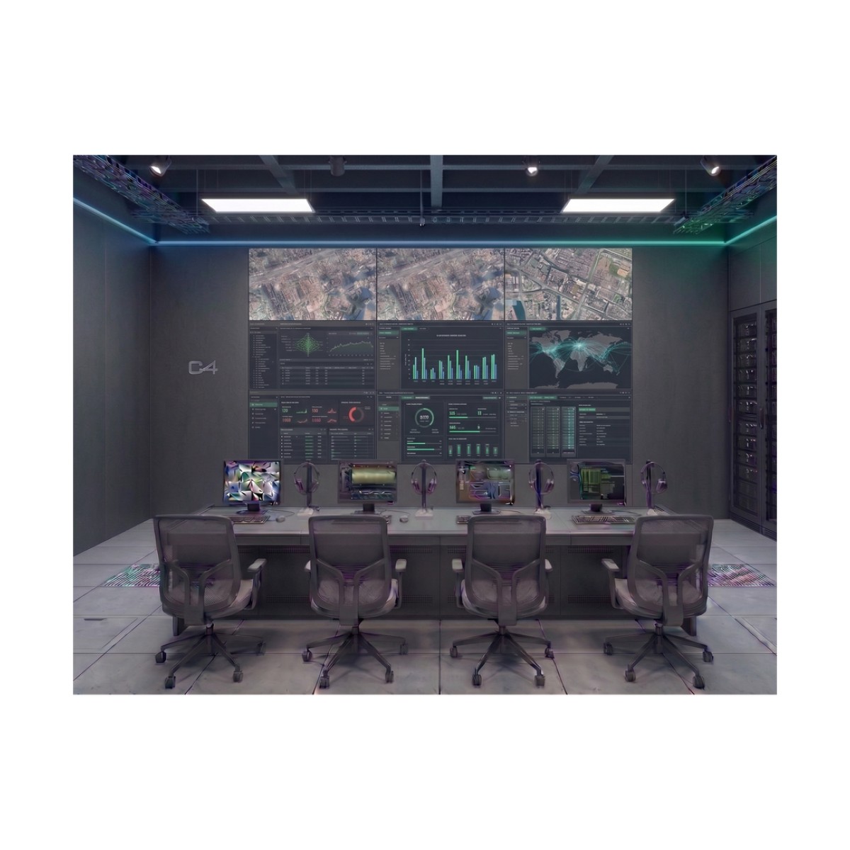 Kit Videowall 3x3 / 9 Pantallas 55" Full HD / Decodificador 16CH 4K / Montaje de Pared / Hikvision