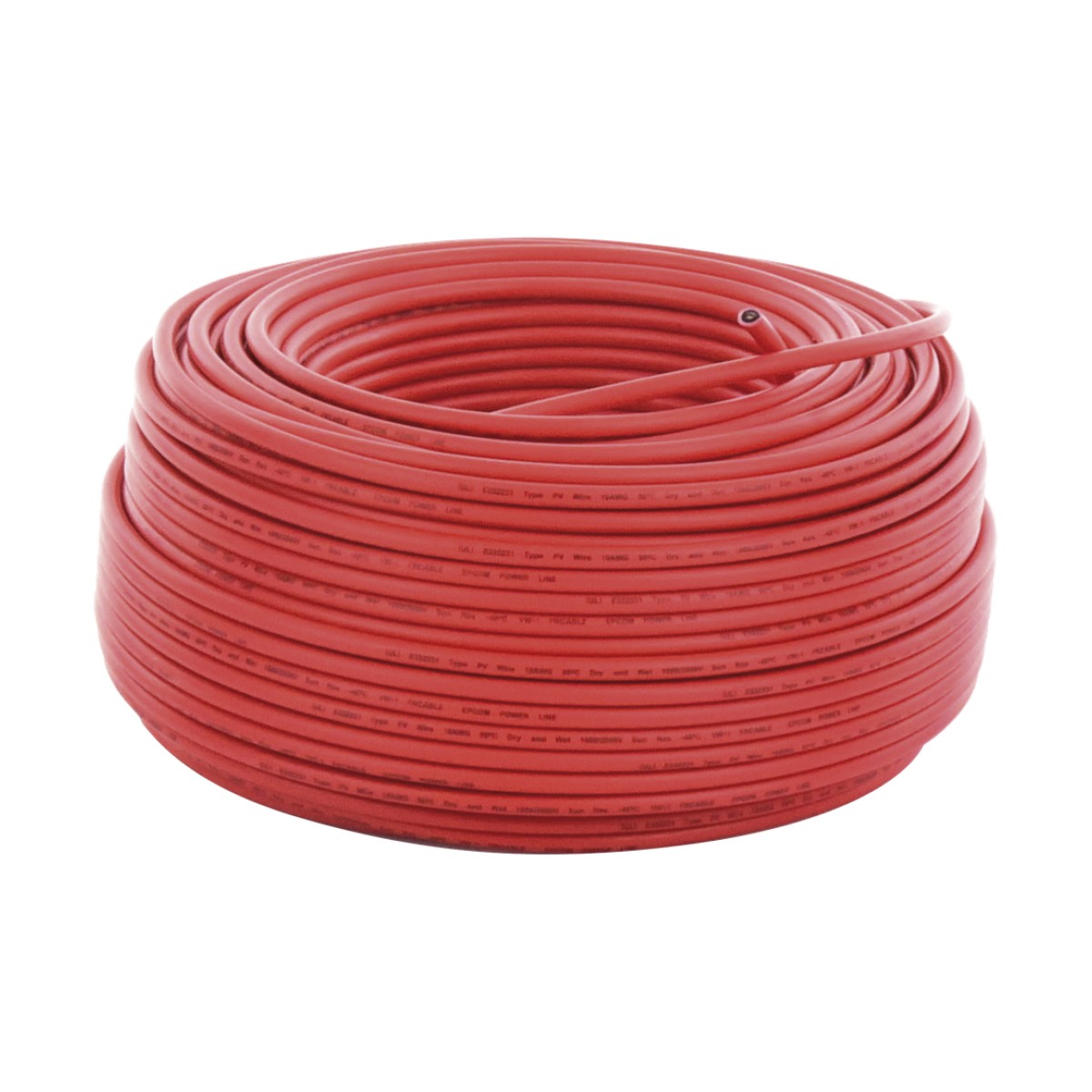 Cable Fotovoltaico Rojo / 6mm² (10AWG) / Material COBRE / 2000V / Rollo de 100 m