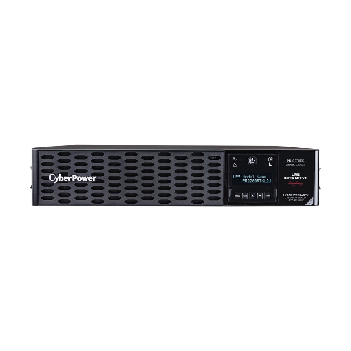 UPS de 2200 VA/2200 W, Topología Línea Interactiva, Entrada 120 Vca NEMA L5-30P, Onda Senoidal Pura, Torre o Rack 2 UR, Con 8 Tomas NEMA 5-20R