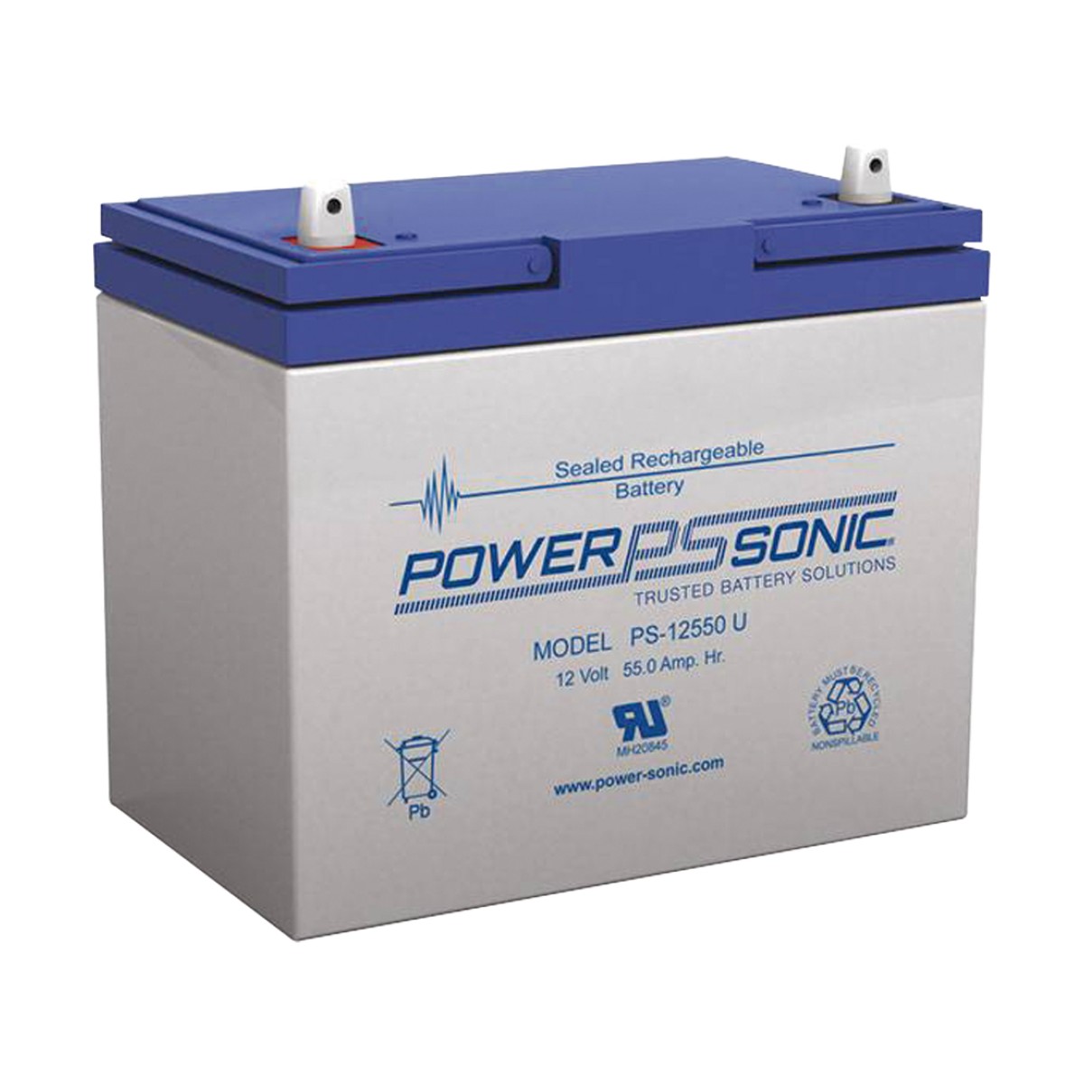 Batería 12V, 55AH, Para Respaldo, Tecnologías AGM/VRLA, 5 Años Vida Útil, Terminales U, Reconocida UL