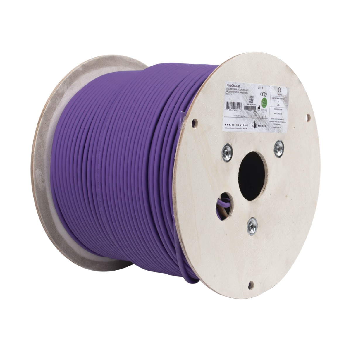 Bobina de Cable U/UTP de 4 Pares, Z-MAX, Cat6A, Soporte de Aplicaciones 10GBase-T, LS0H, Color Violeta, 305 Metros (1000 Pies)
