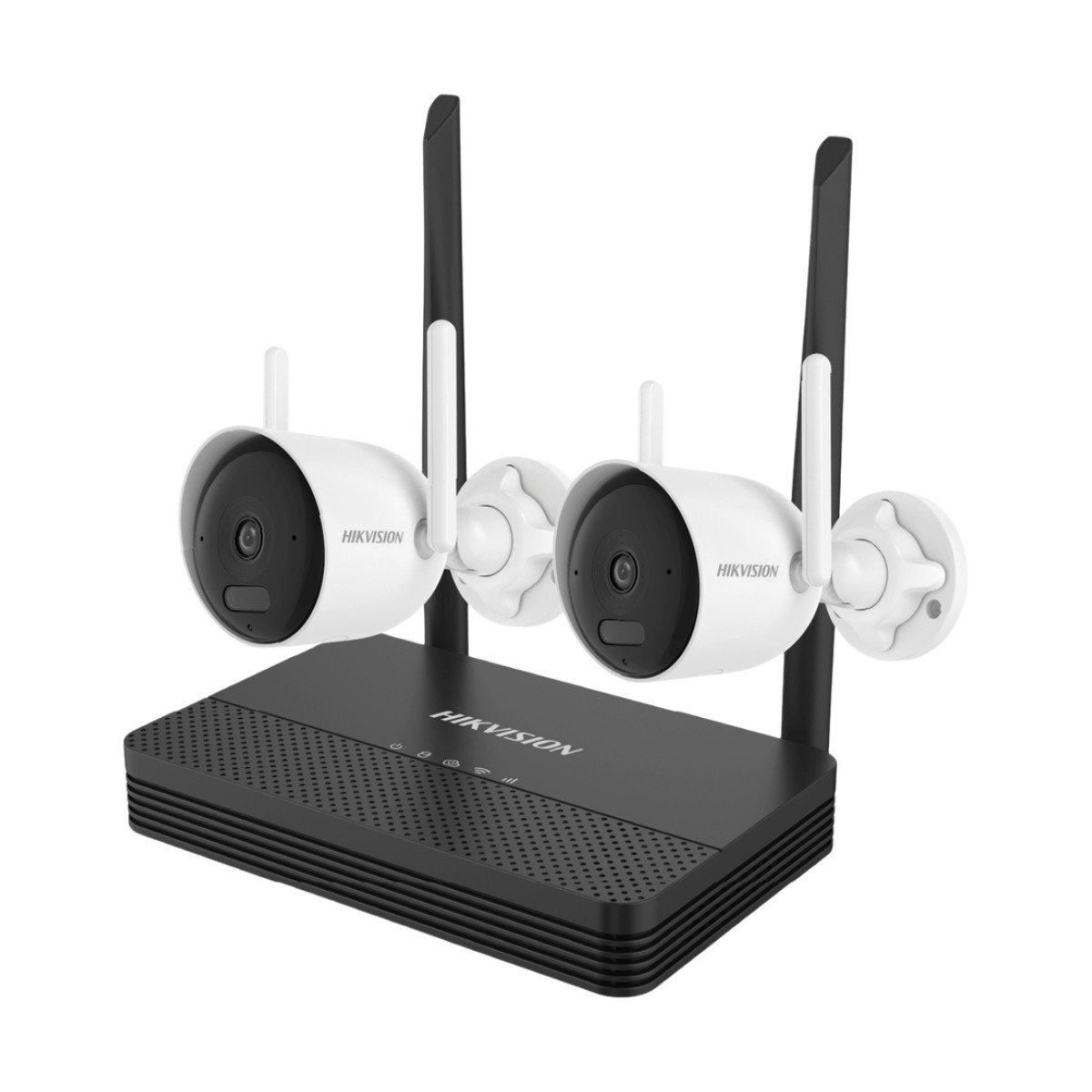 Kit IP Inalámbrico 4 Megapixel / NVS 4 Canales / 2 Cámaras Bala para Exterior con Lente 2.8 mm y Dual Light (30 mts IR + 30 mts Luz Blanca) / Audio Bidireccional (Micrófono y Bocina) / Soporta Micro SD de 512 GB
