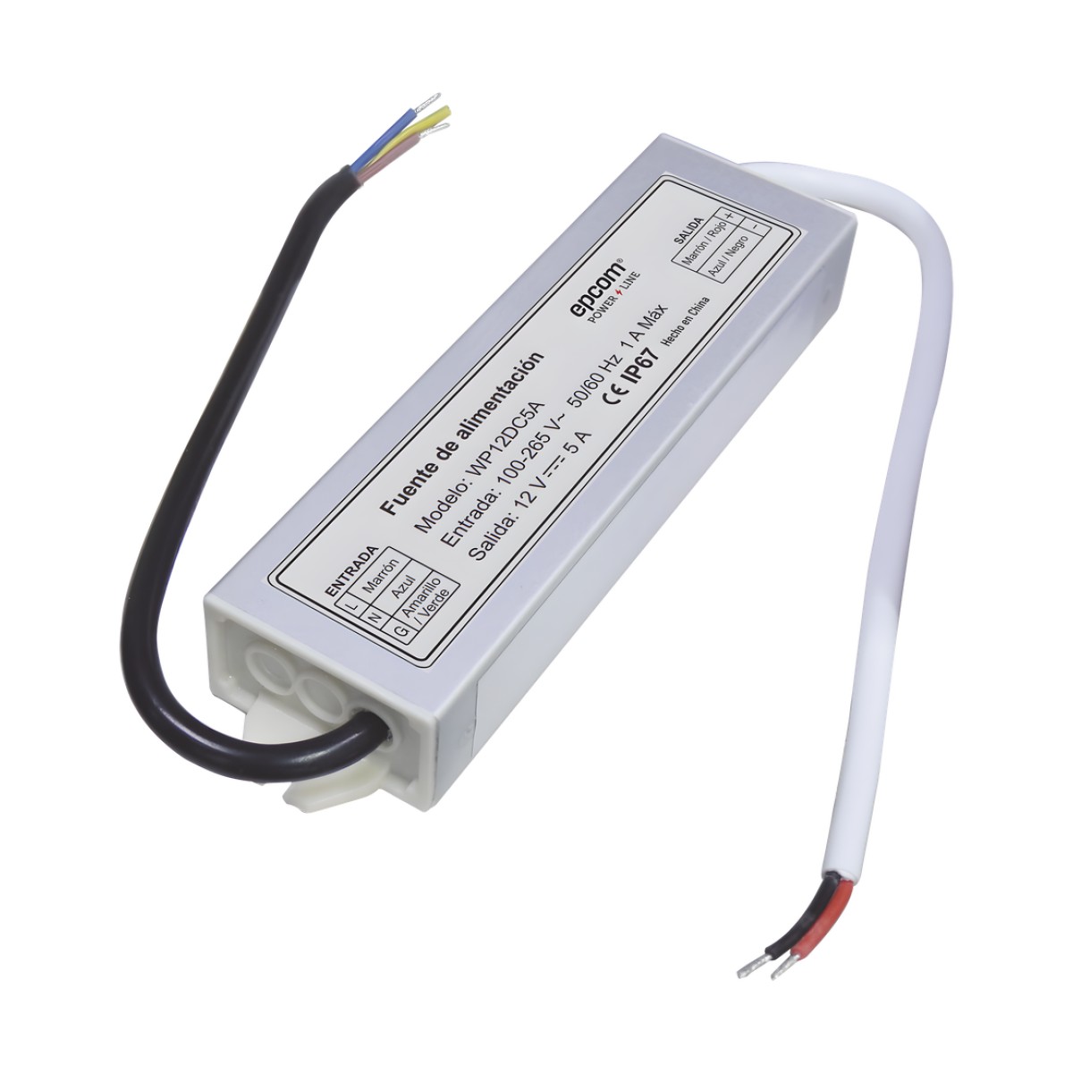 Fuente 12 V / 5 Amperes / Waterproof / Intemperie grado IP67
