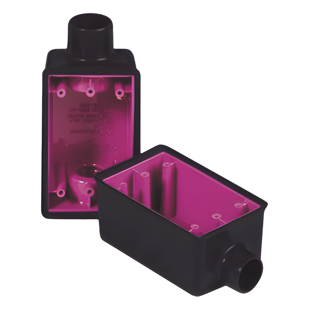 Caja Rectangular de 3/4 / 1 Entrada / Con Recubrimiento Exterior de PVC e Interior Purpura