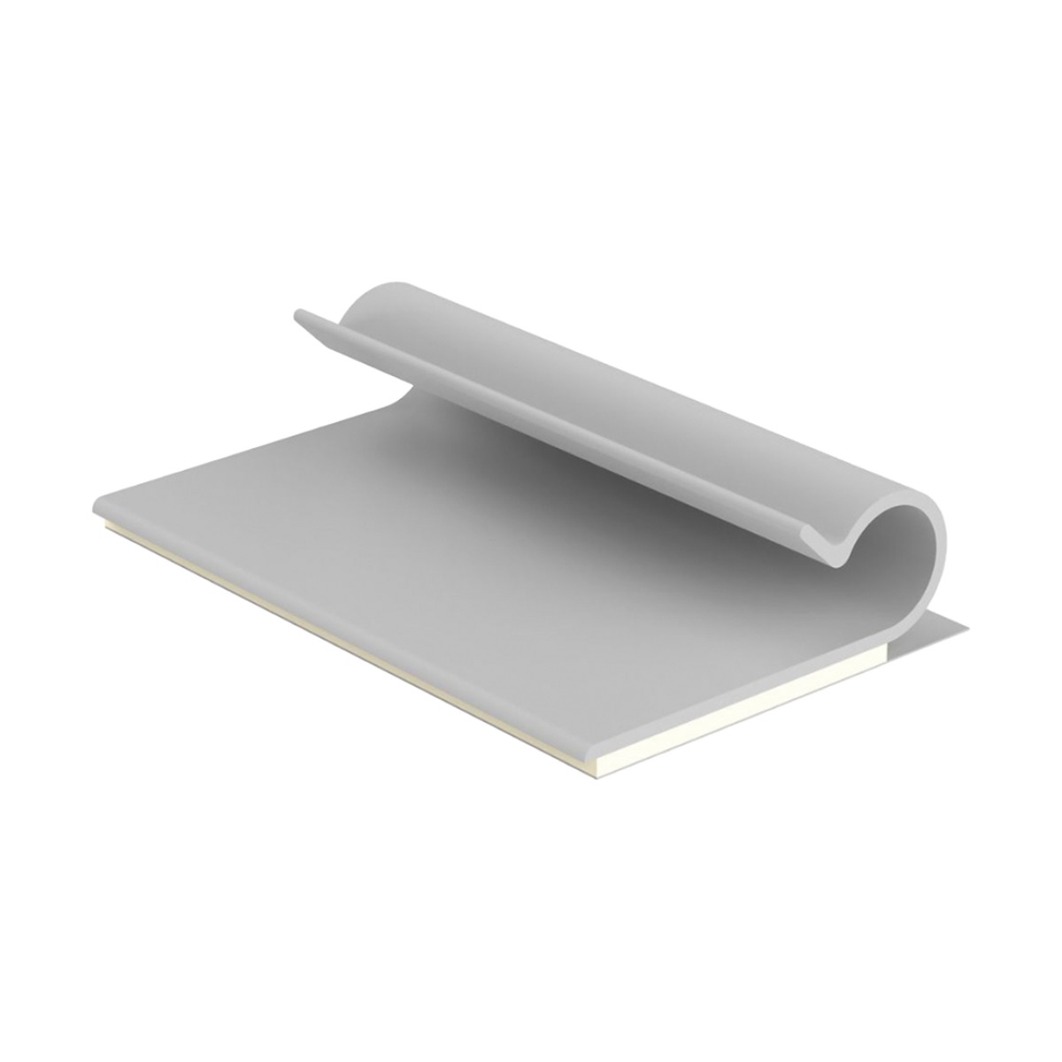 Clip Adhesivo Tipo J, Para Cables de Hasta 6.4 mm de Diametro, Uso Interior, Color Gris, Paquete de 100pz