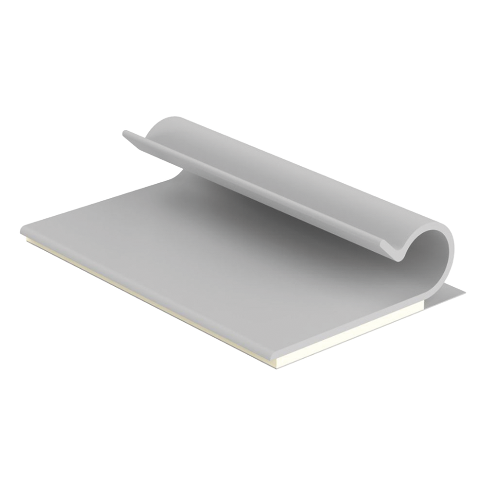 Clip Adhesivo Tipo J, Para Cables de Hasta 6.4 mm de Diametro, Uso Interior, Color Gris, Paquete de 100pz