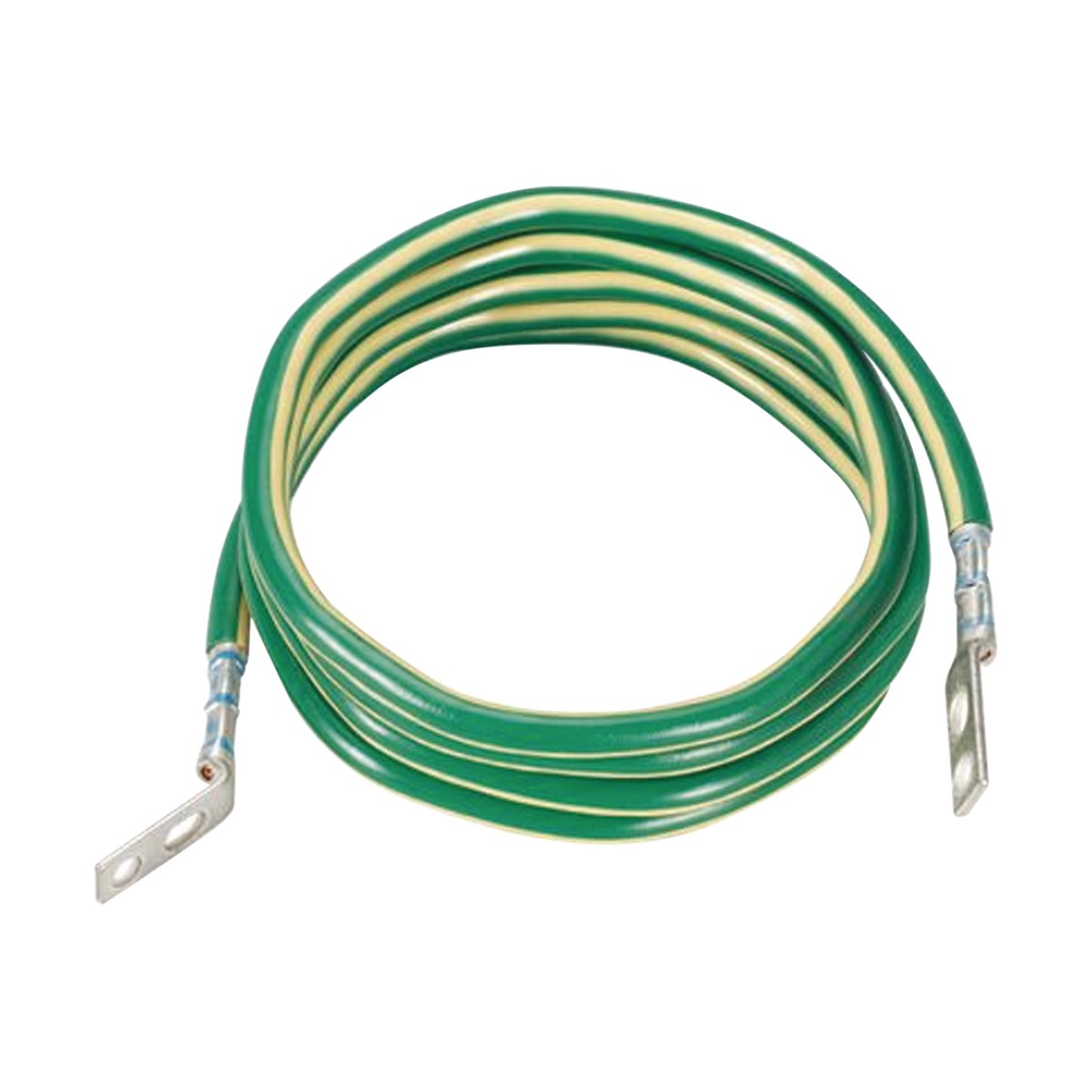 Jumper para Aterrizar Equipos, 6 AWG, con Terminal Doblada a 45 Grados y Terminal Recta, Para Conexión a Tierra y Terminal Recta Para Equipos, 1.8m de Largo