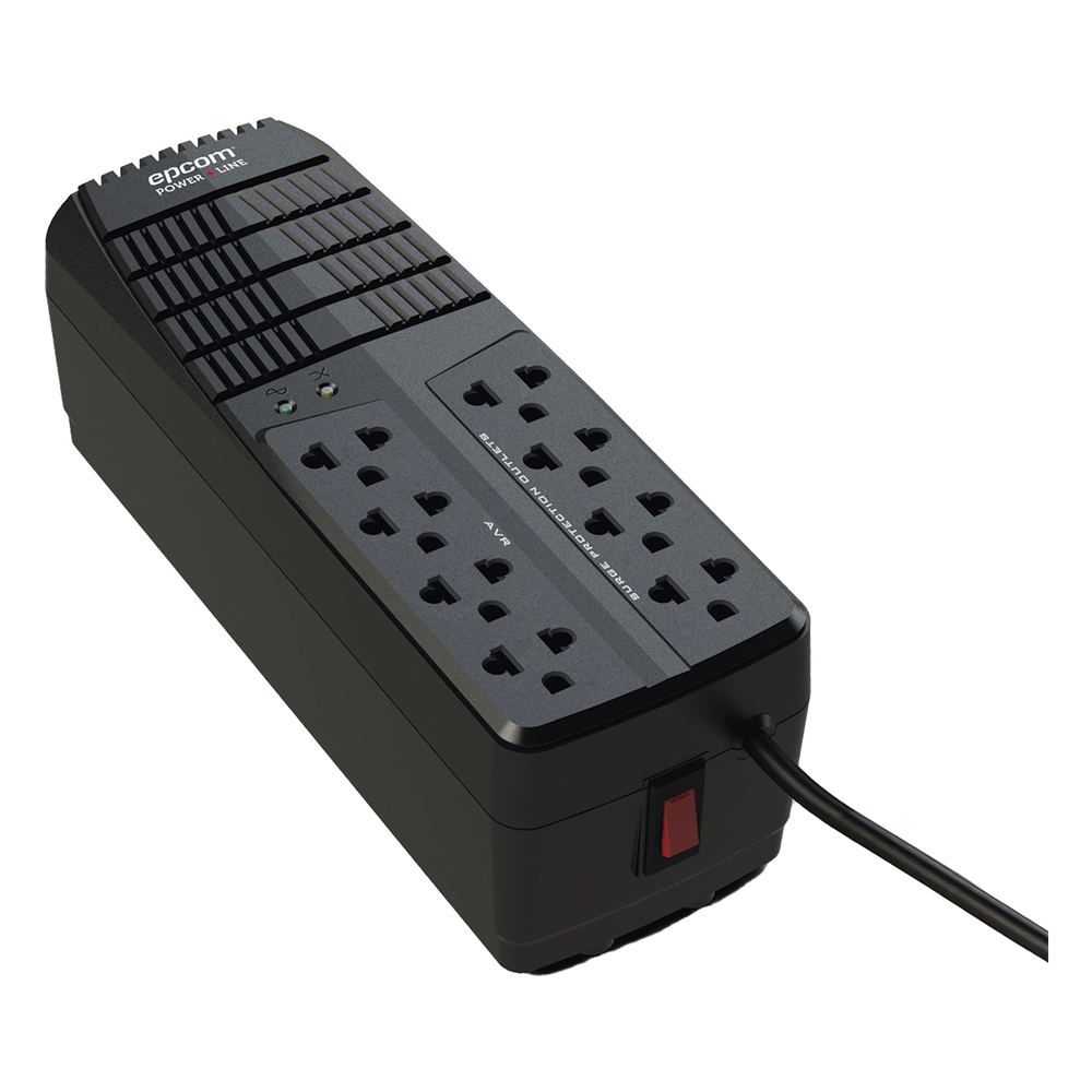Regulador de Voltaje 2000 VA-1000 W / 4 Contactos con AVR / 4 Contactos con Supresor de Picos / Protección RJ11