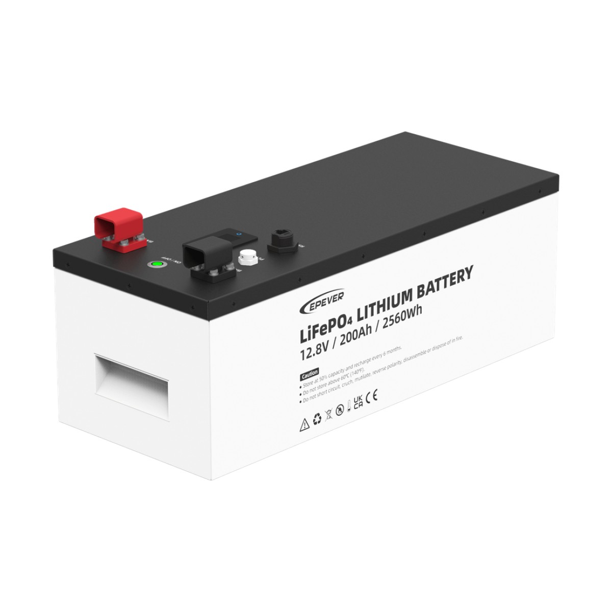 Batería de litio LiFeO4 12.8Vcc, 200Ah, 2.56Kwh, Pantalla LCD para Monitoreo Local, Carcasa Metálica