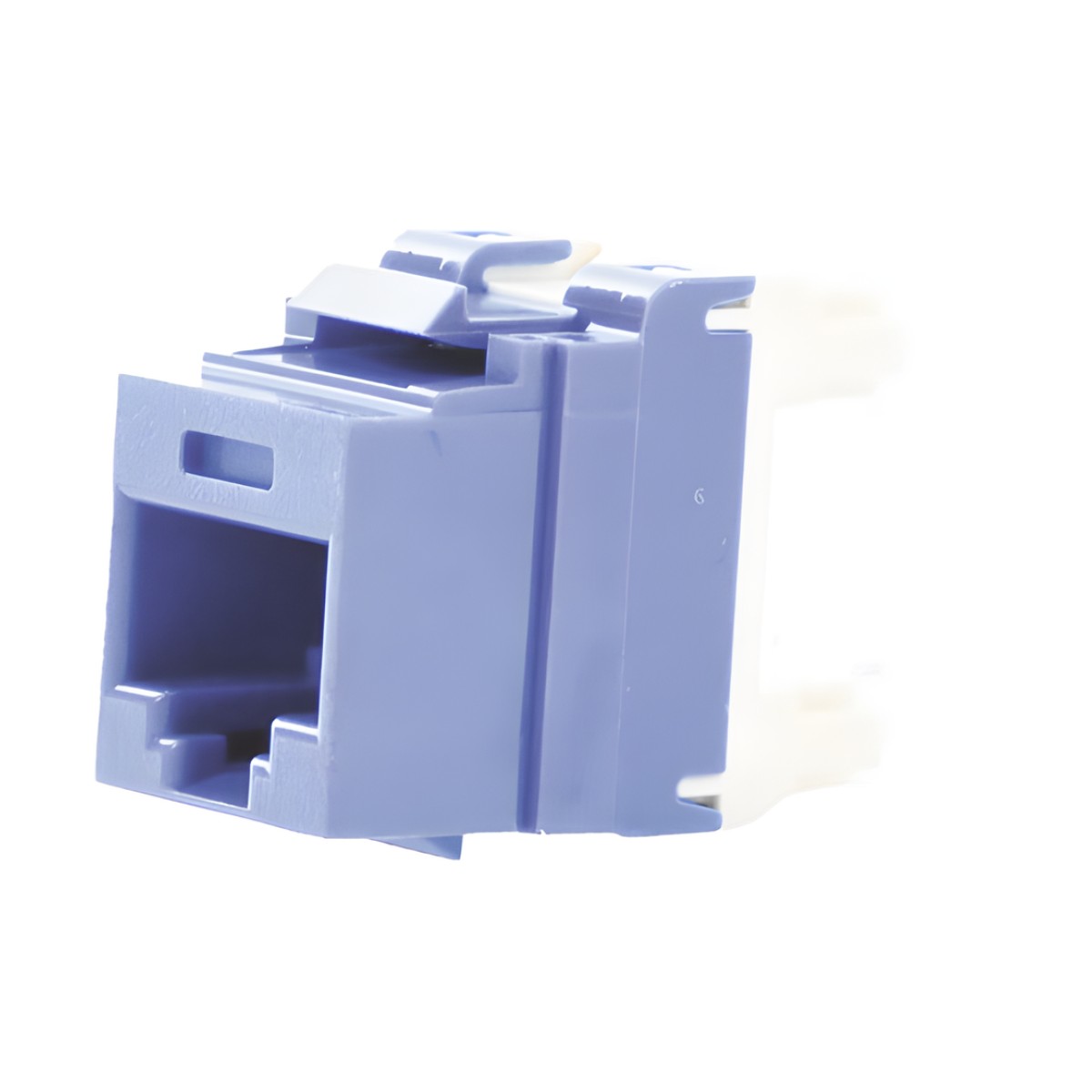 Conector Jack Estilo 110 (de Impacto), Tipo Keystone, Categoría 5e, de 8 Posiciones y 8 Cables, Color Azul