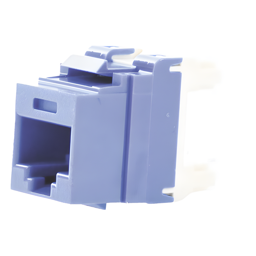 Conector Jack Estilo 110 (de Impacto), Tipo Keystone, Categoría 5e, de 8 Posiciones y 8 Cables, Color Azul