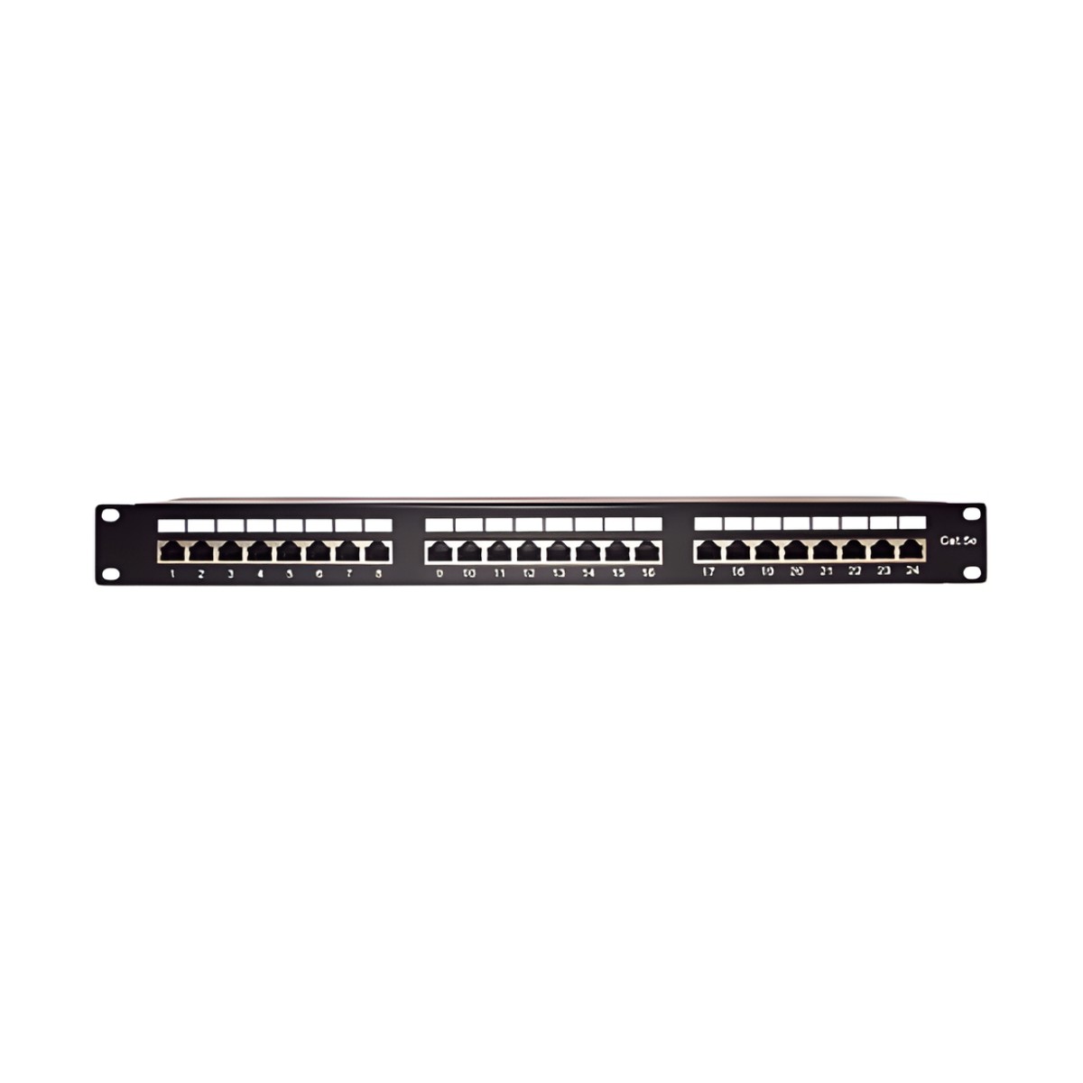 Panel de Parcheo de Impacto Blindado (STP) de 24 Puertos Cat5e, 19 Pulgadas