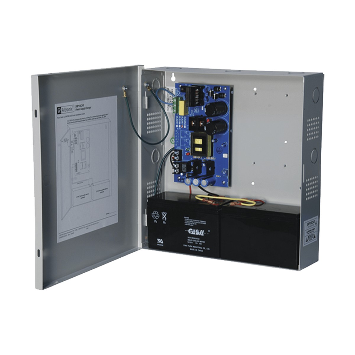 Fuente de Poder ALTRONIX de 24 Vcc @ 10 Amper / 1 salida / Ideal para aplicaciones de Control Acceso/Intrusión / CCTV / Con voltaje de entrada de 115 Vca / Con capacidad de baterías de respaldo / Requieren baterías