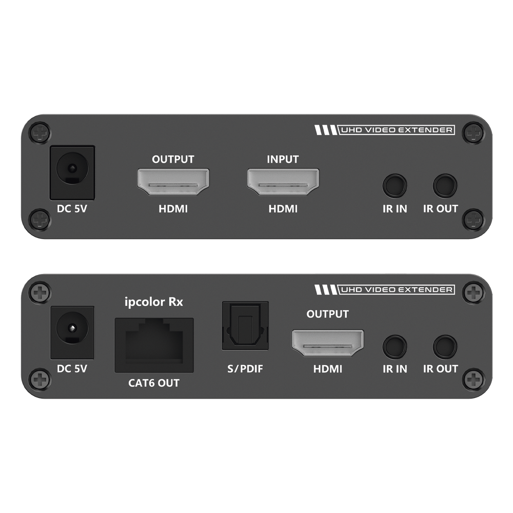 Kit Extensor HDMI hasta 700 metros con Conexión en Cascada / 4K @ 60 Hz/ 70 metros PTP con Cat 6, 6a y 7 / IPCOLOR / CERO LATENCIA / SIN COMPRIMIR / Salida Loop / IR bidireccional / Puerto S/PDIF / Soporta ARC / Soporta 10 TT-676-Rx.