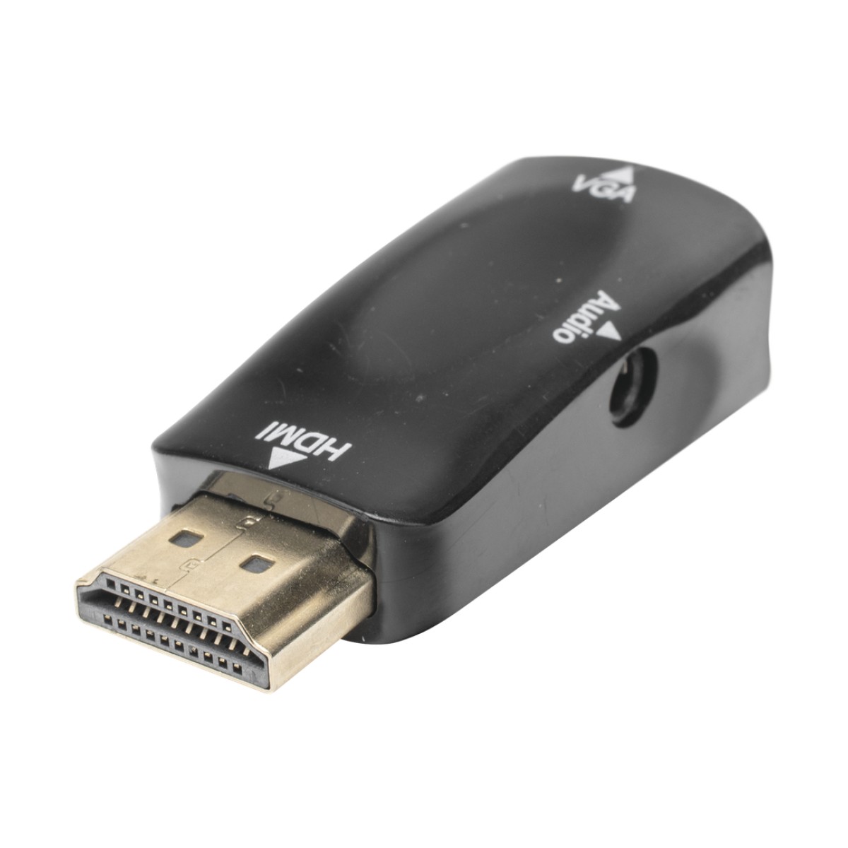 Adaptador (Convertidor) HDMI a VGA  / HDMI Macho a VGA Hembra / Resolución 1920x1080 @ 60Hz  / Adaptador de Audio de 3.5 mm / Chapado en Níquel