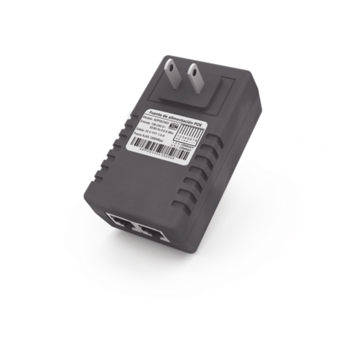 Adaptador de pared / Inyector PoE / 48 Vcc / 0.5 A / Controlado por chip IC / Protección contra OV, OC, SC, UV/  Fácil de instalar