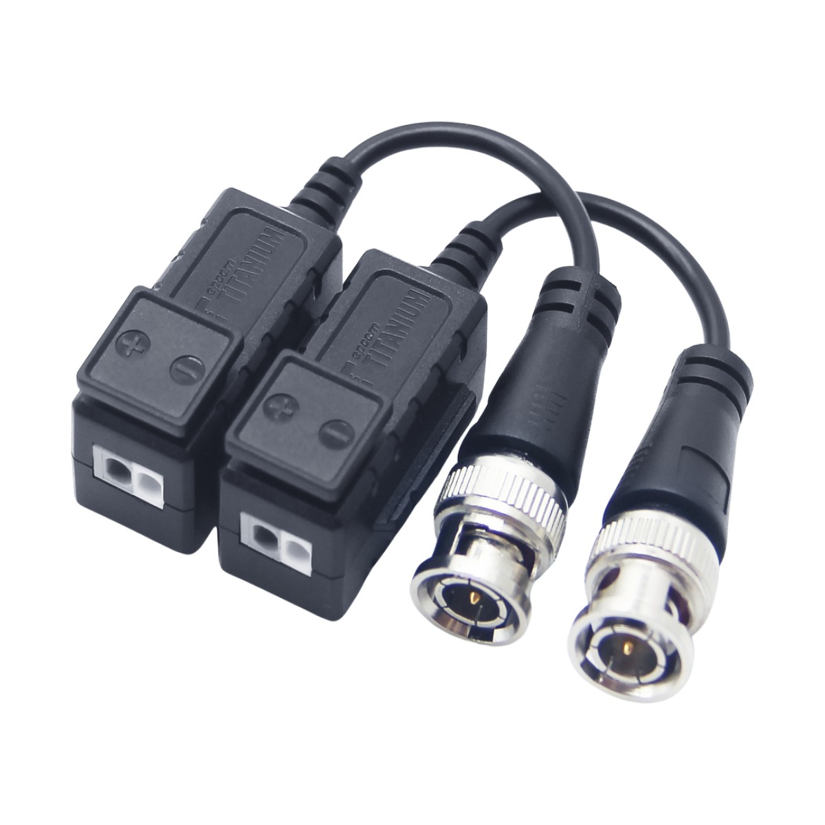 Kit de Transceptores (Baluns) con Terminal PUSH SUPERIOR, PROTECCION DE SOBRECARGA INTEGRADO, Resolución 4K , Cable flexible COAXIAL Blindado / COAXITRON / AUDIO POR COAXITRON / Conector 100% COBRE /  Calidad PREMIUM