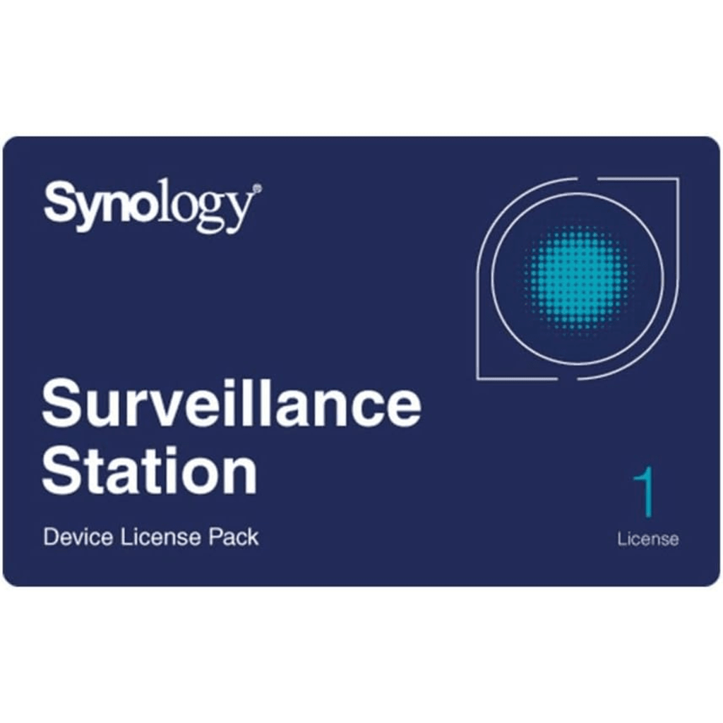 Licencia de Dispositivos de Vigilancia Synology | Paquete de 1 Licencia | Compatibilidad con Cámaras IP, Módulos de E/S, Altavoces IP | Gestión Centralizada CMS | Licencias Predeterminadas Incluidas.