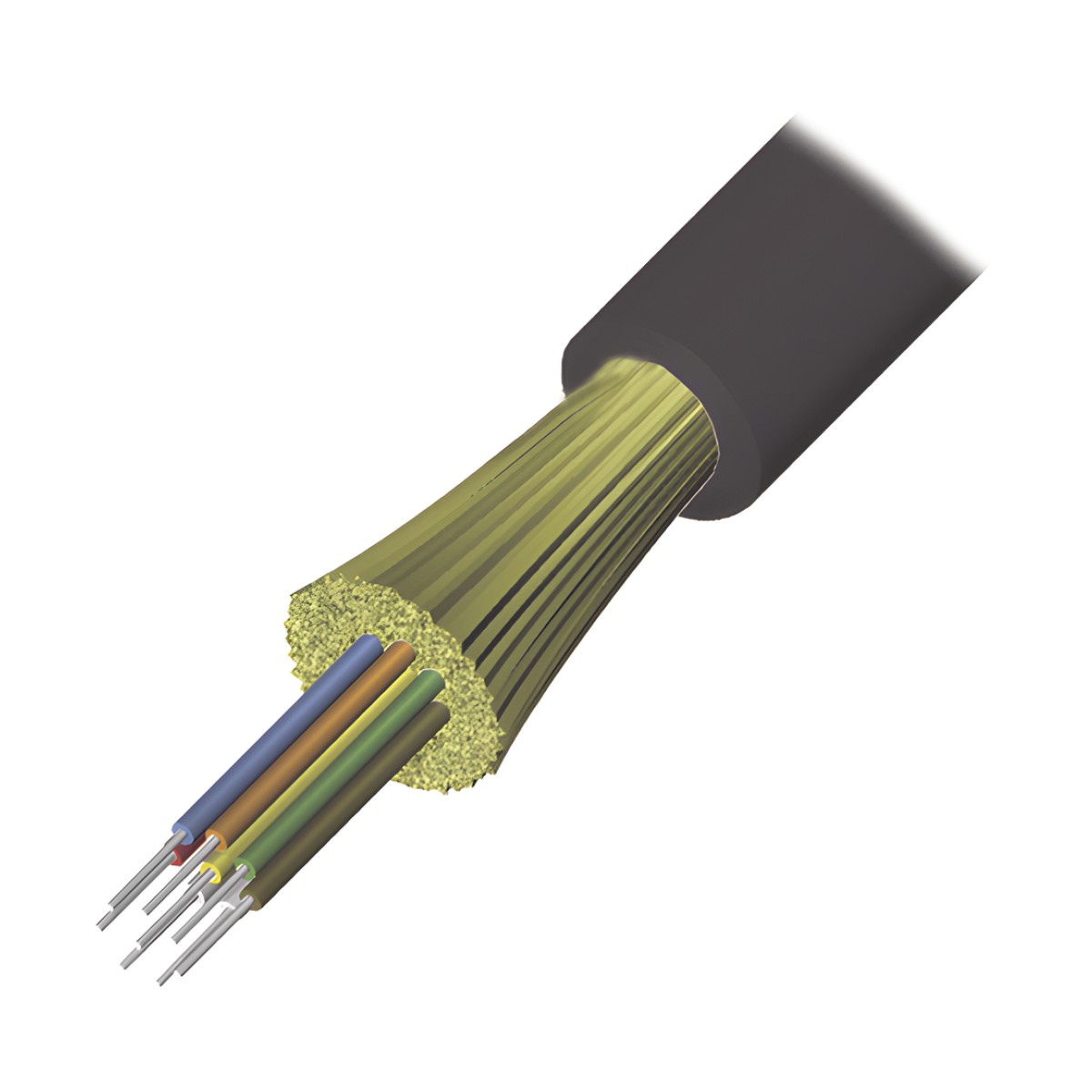 Cable de Fibra Óptica de 6 Hilos, Interior/Exterior, Tight Buffer, No Conductiva (Dieléctrica), LS0H, Multimodo OM4 50/125 Optimizada, 1 Metro (3.28 Pies)