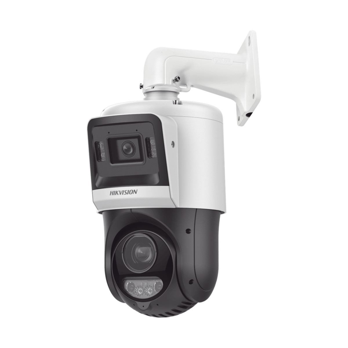 [TandemVu] Domo PTZ IP 4 Megapixel + Cámara Fija 4 Megapixel / 15X Zoom / 100 mts IR + 30 mts Luz Blanca / IP67 / ACUSENSE / PoE+ / 2 Micrófonos Integrados y Bocina / Alerta Audible y Luz Estroboscopica / Alarmas I/O / DARKFIGHTER / Micro SD