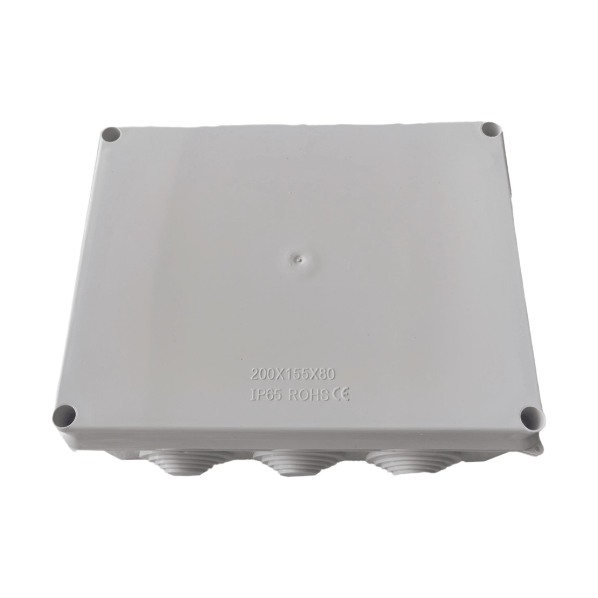 Caja de Derivación-Conexión para Exterior IP65 con 10 Entradas / 200 x 155 x 80 mm (7.9 x 6.1 x 3.1 in) / Sellado Seguro con Empaque + 4 Tornillos / Resiste Agua, Polvo y Sol Directo