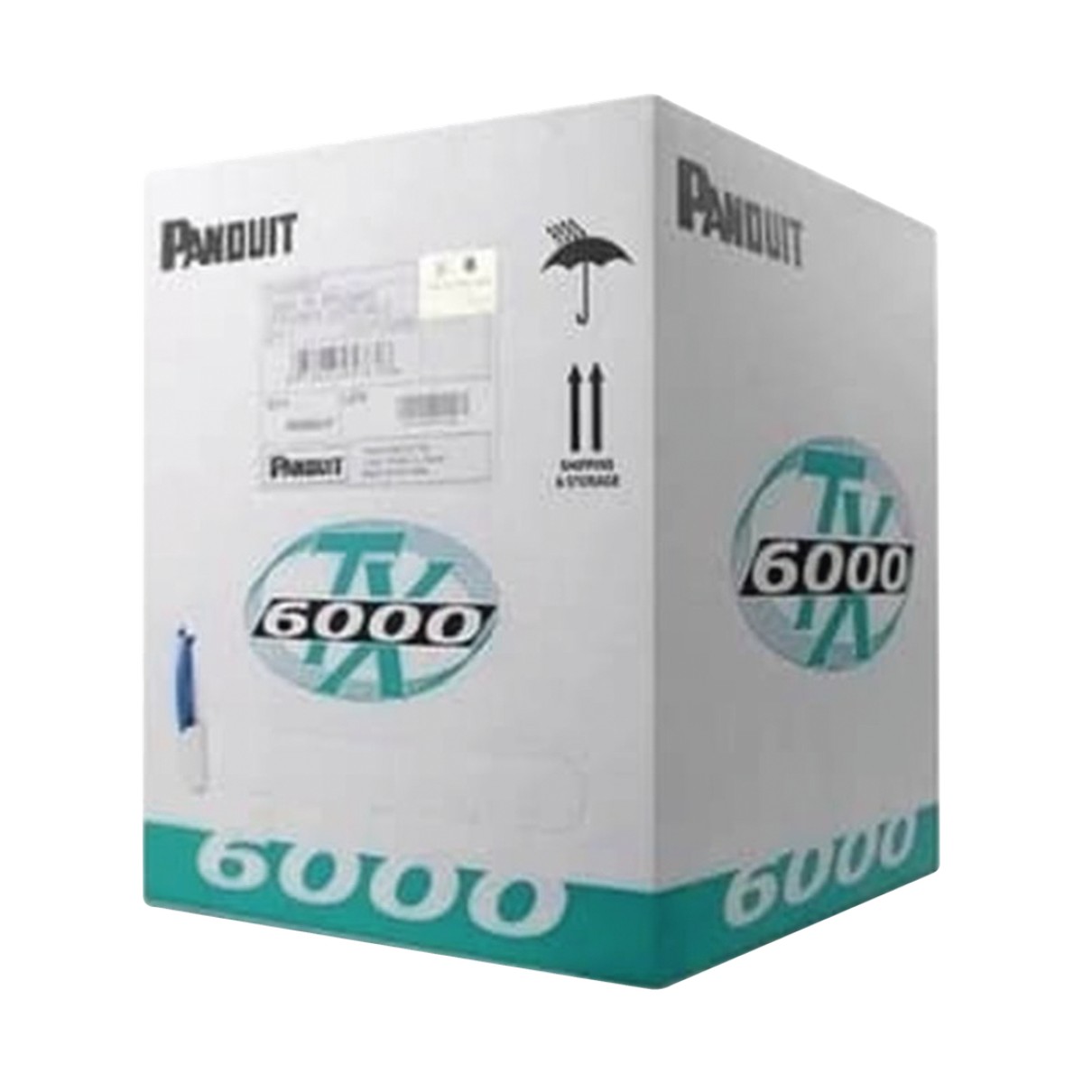 Bobina de Cable UTP 305 Metros (1000 Pies) de Cobre, TX6000™ PanNet, Reelex, Blanco, Categoría 6 Mejorado (23 AWG), PVC (CMR, Riser), de 4 Pares